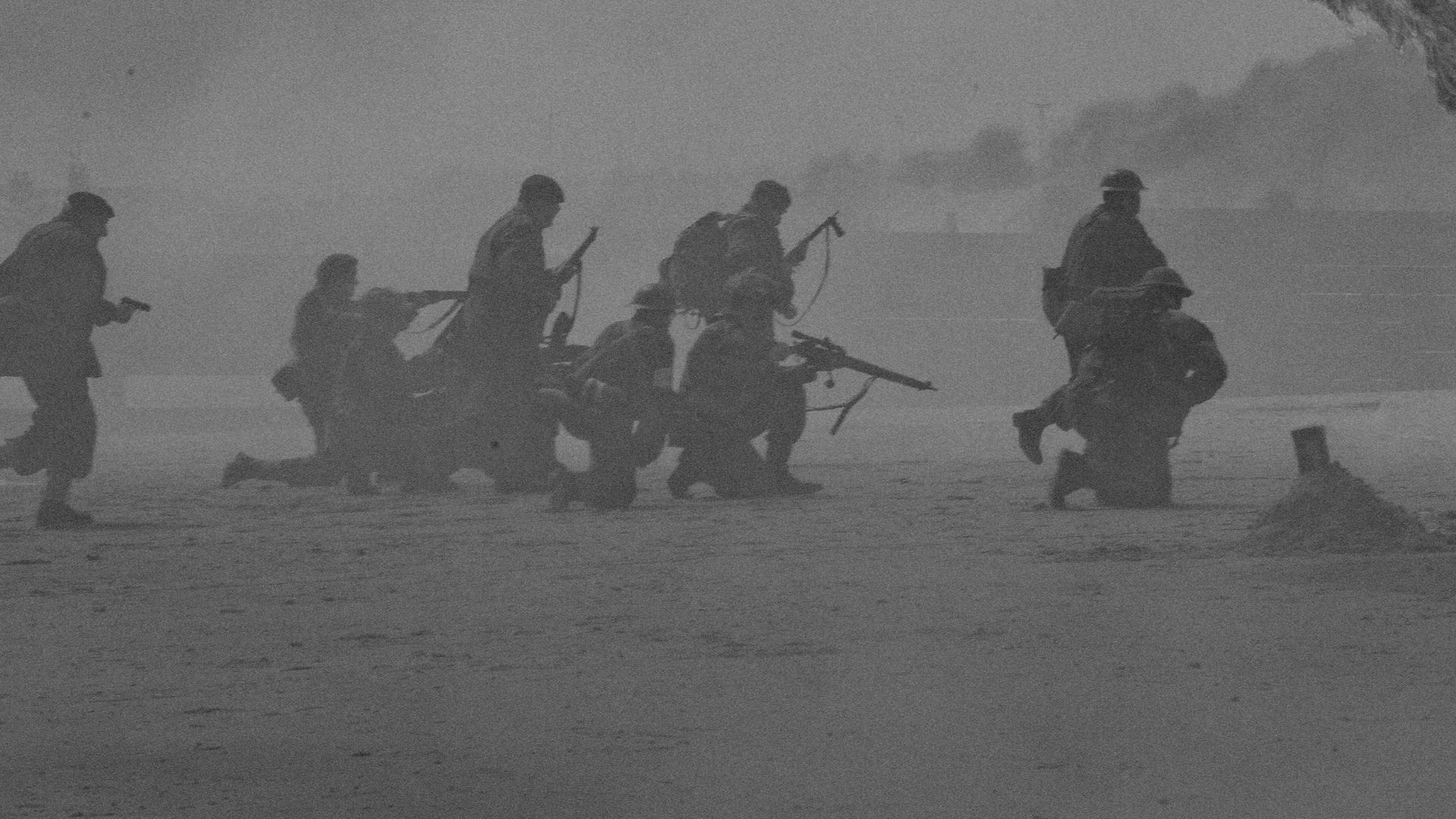 silhouette of soldiers