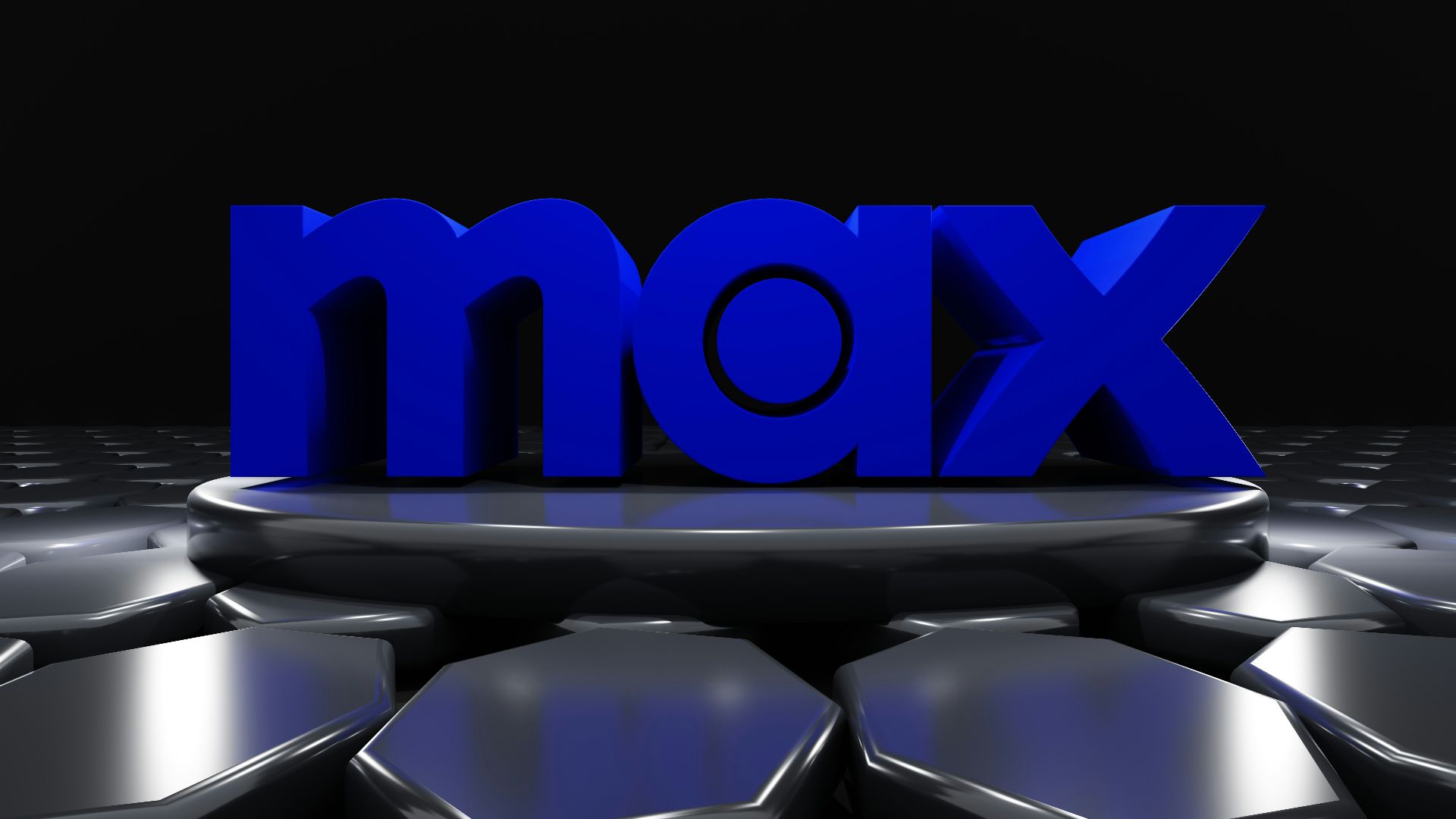 a 3d image of the word max surrounded by hexagonal shapes
