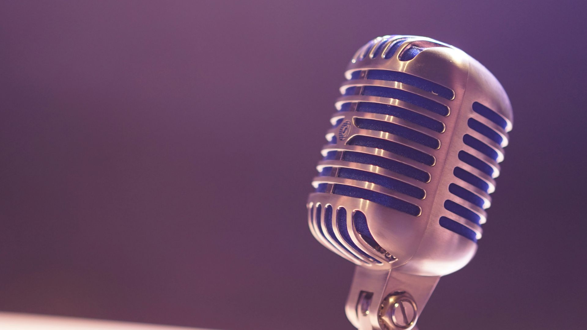 condenser microphone with black background