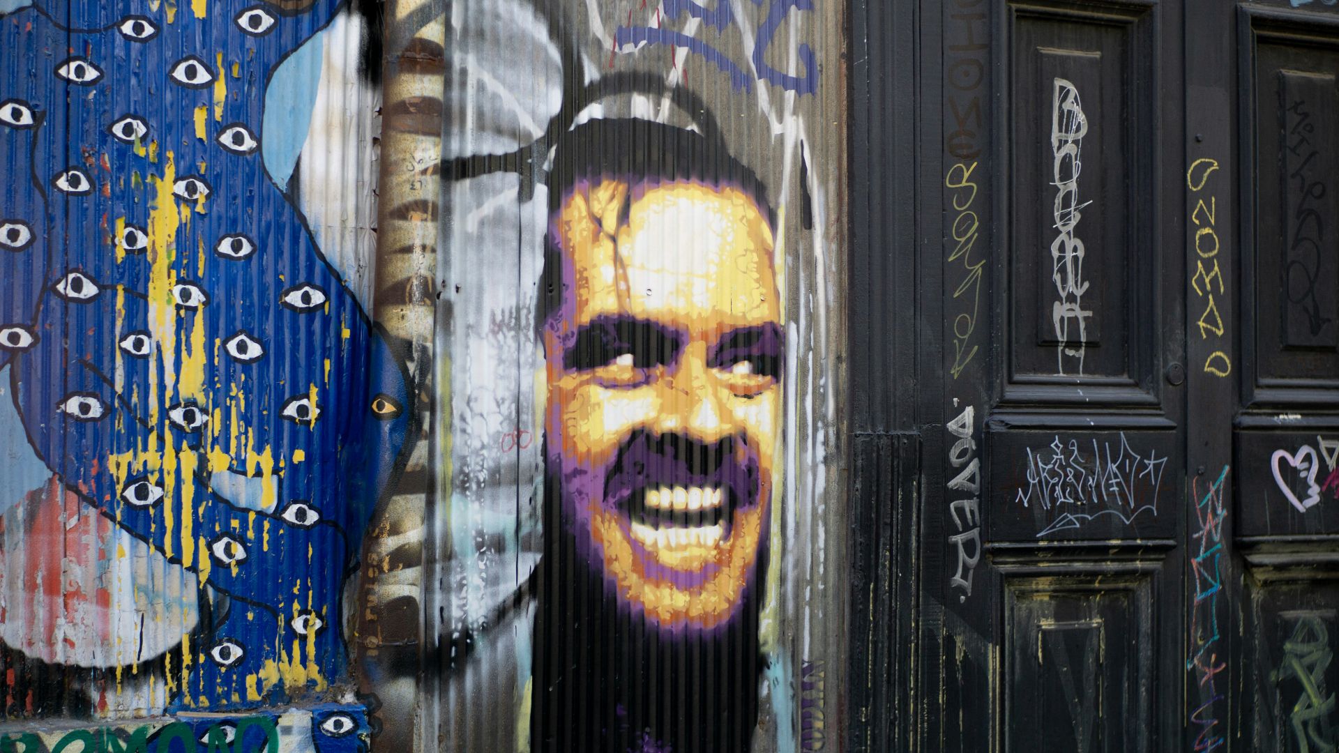 The Shining Jack Nicholson mural beside closed door