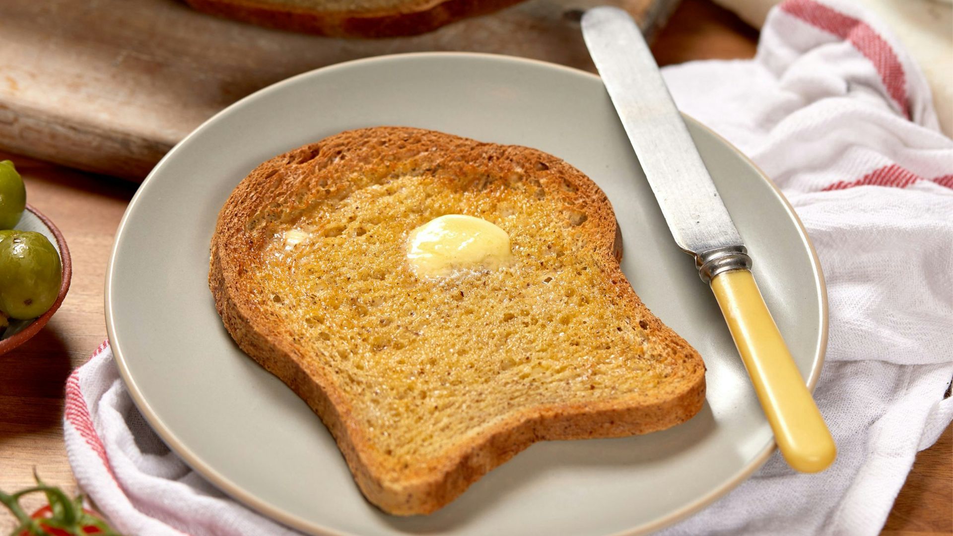 bread on white ceramic plate