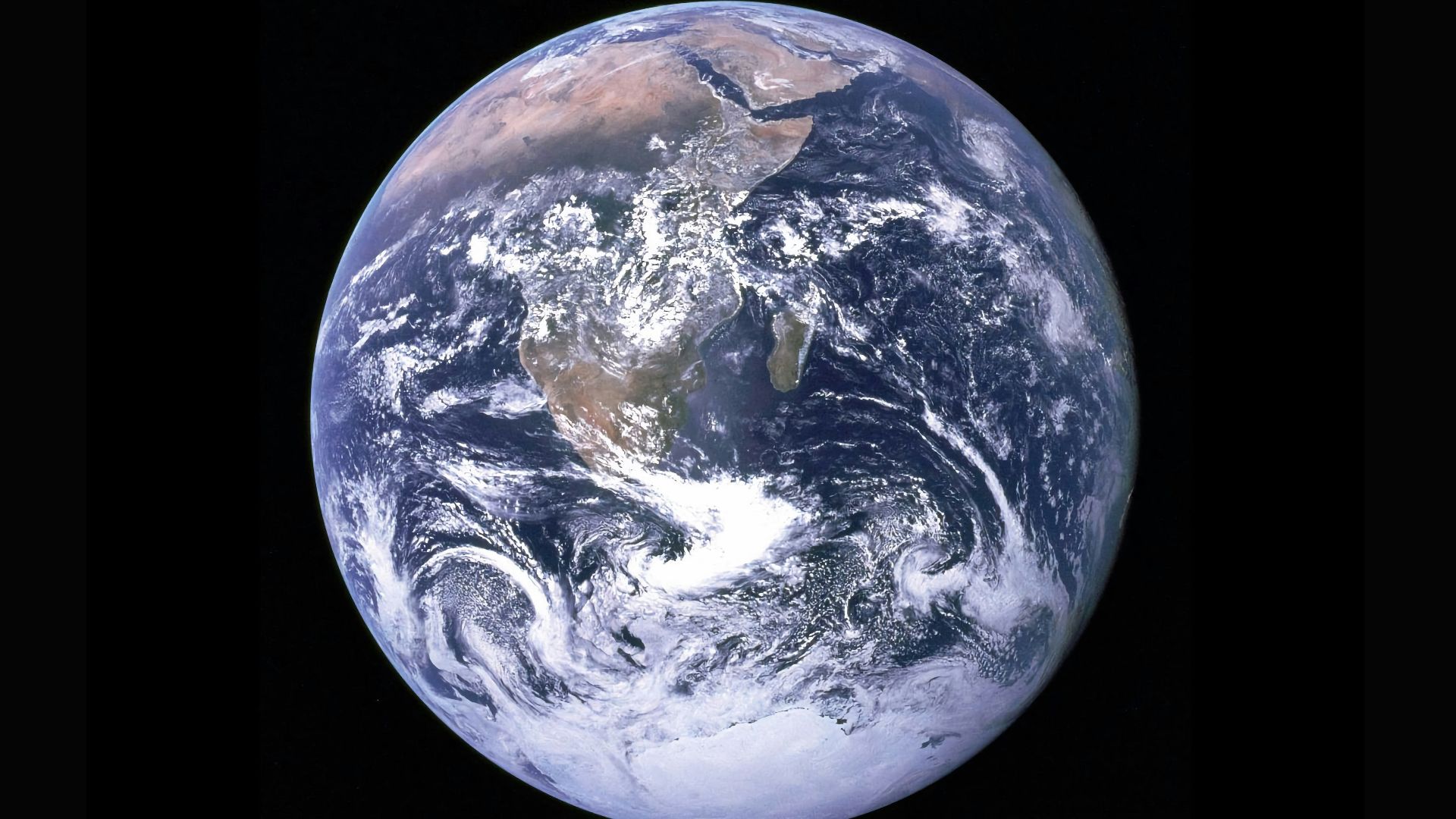 Earth with clouds above the African continent