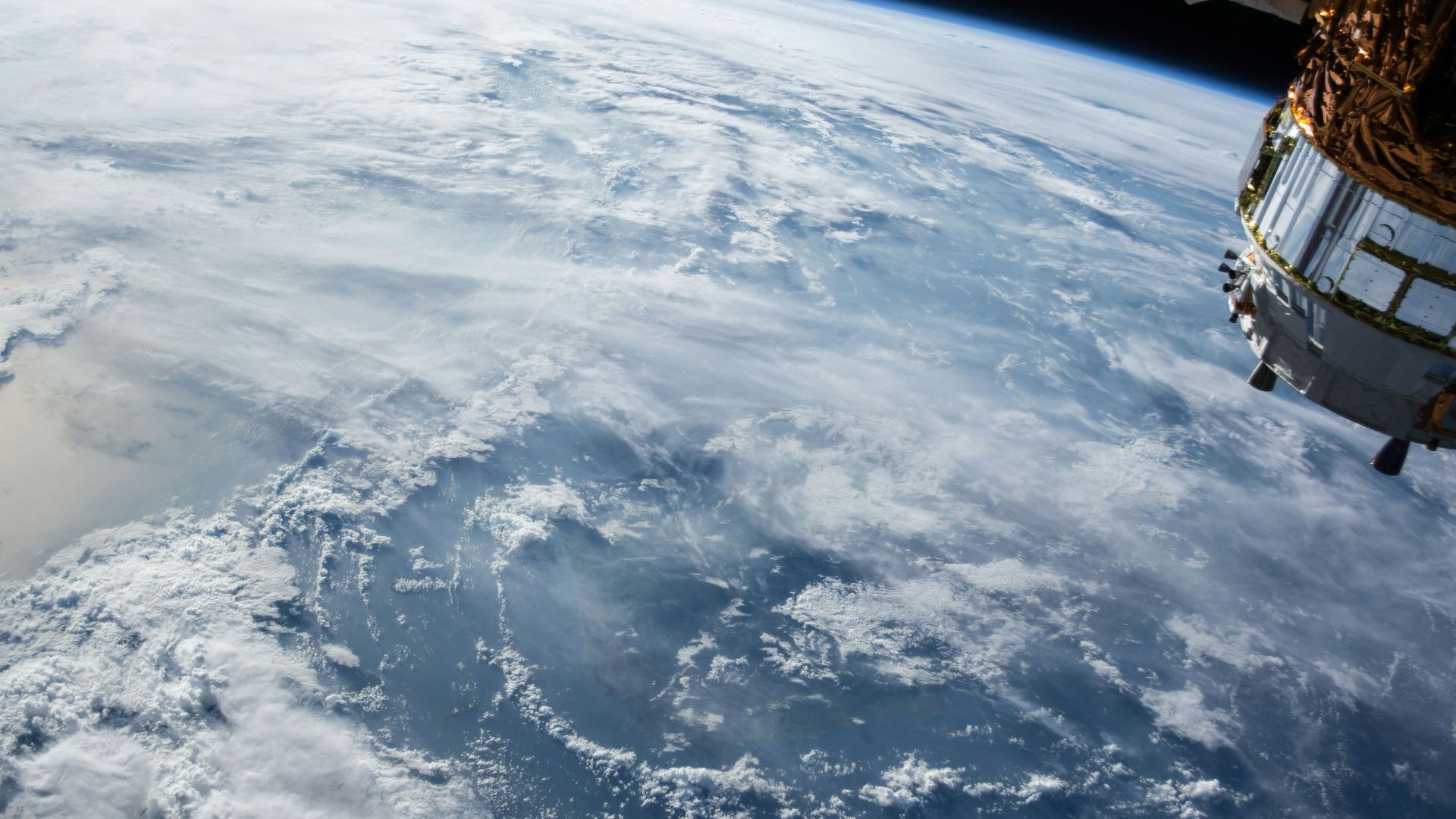 view of Earth and satellite