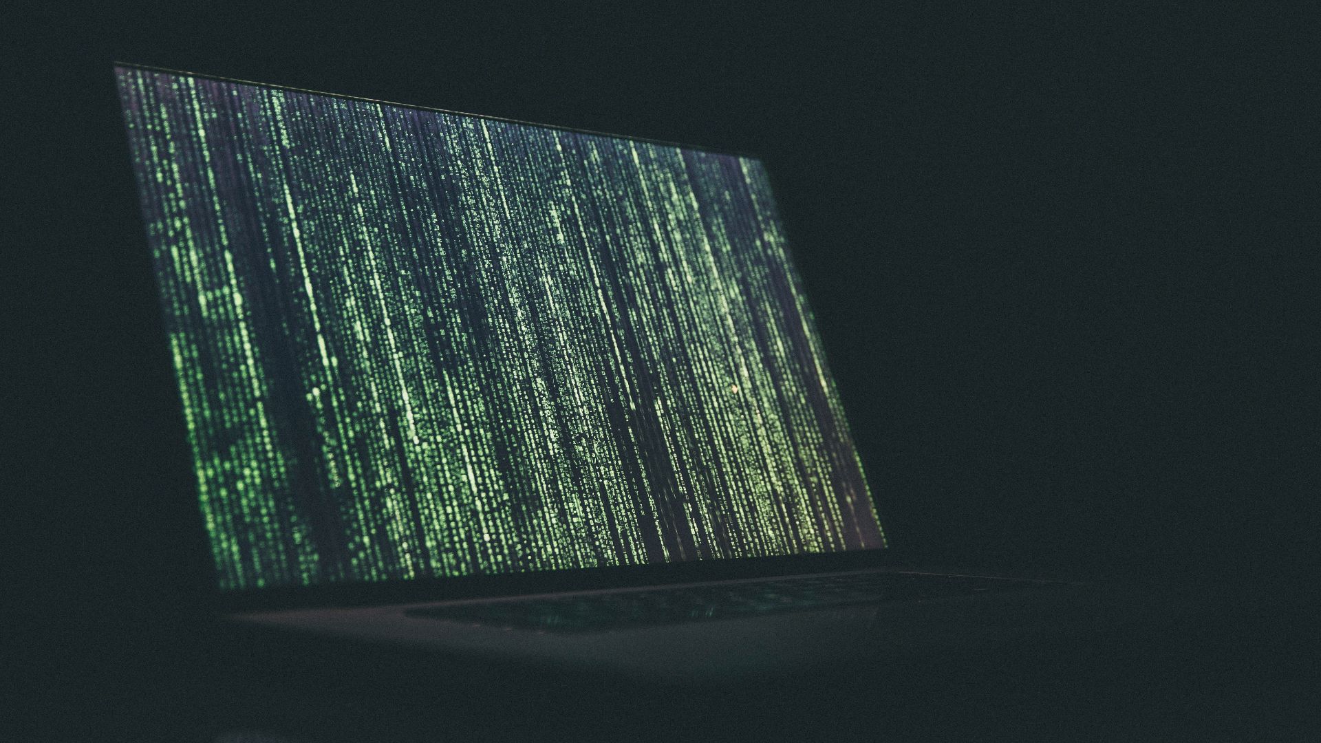 black and gray laptop computer turned on