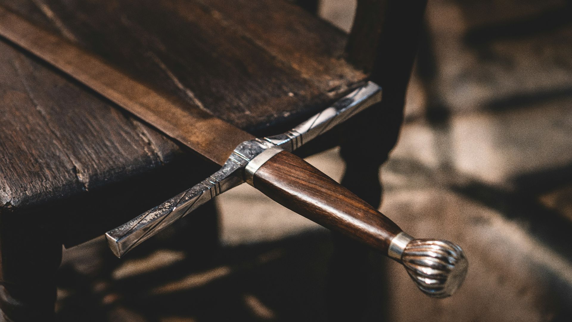 brown wooden handle bar on brown wooden table