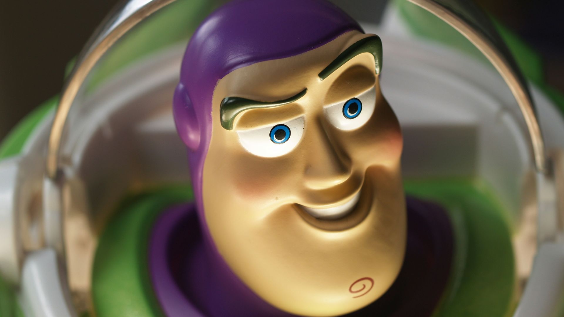 a close up of a toy head in a container