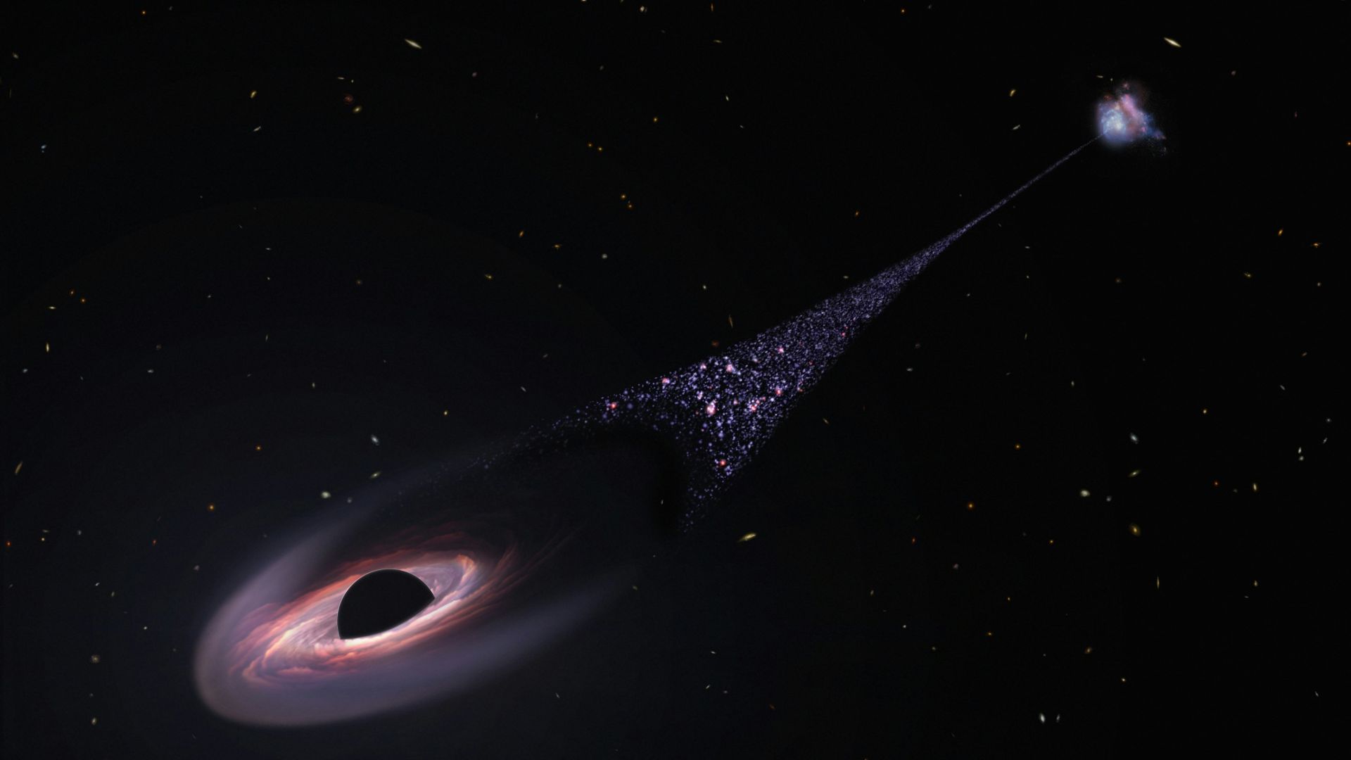 an artist's impression of a black hole in the sky