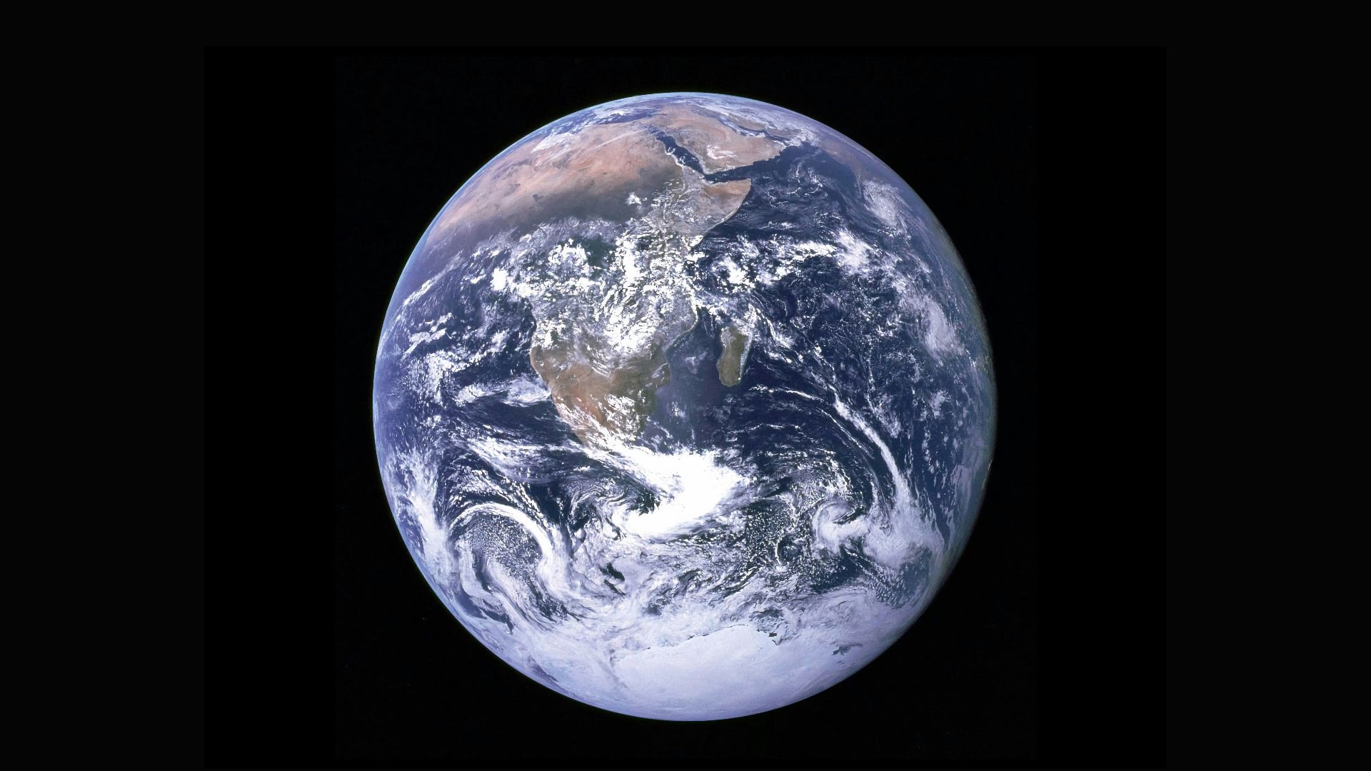 Earth with clouds above the African continent