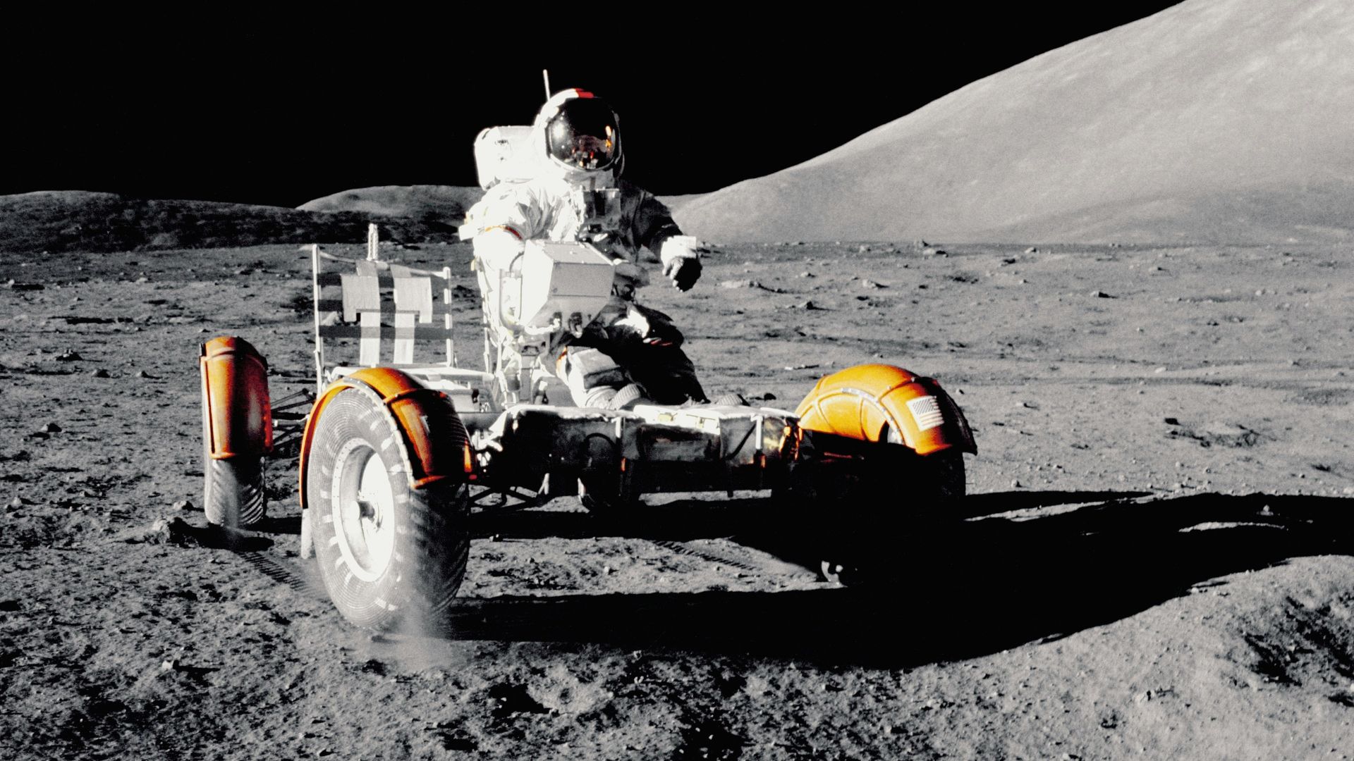 Astronaut on lunar rover
