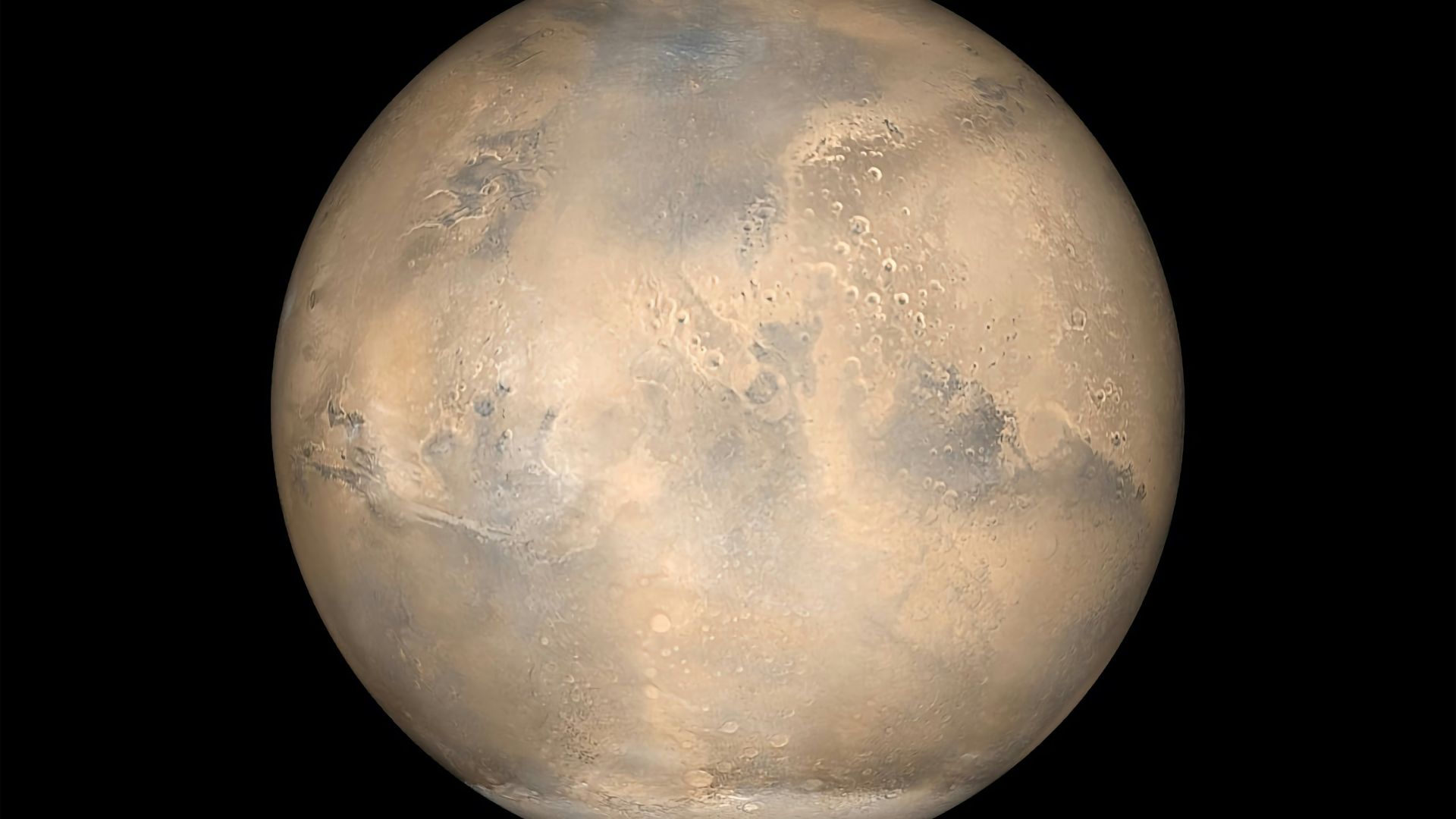 Mars on a black background