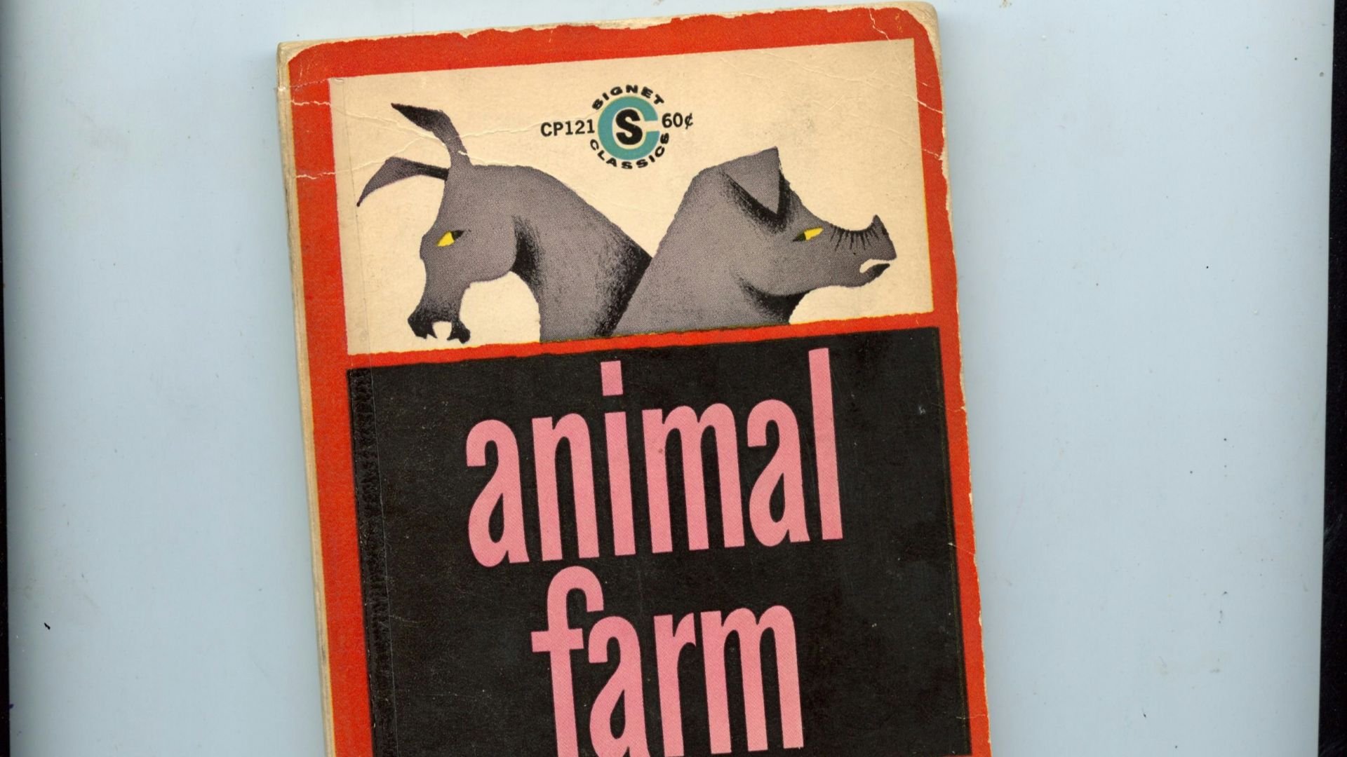The image shows a copy of george orwell's