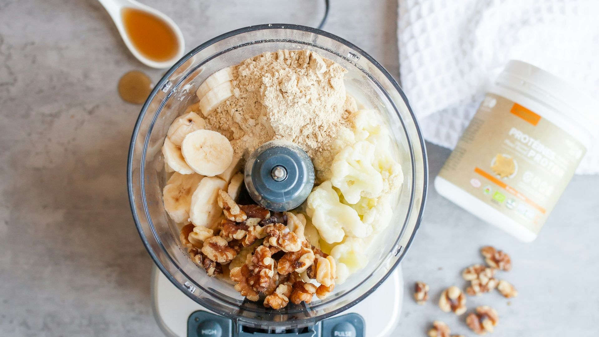a blender filled with ingredients to make a smoothie