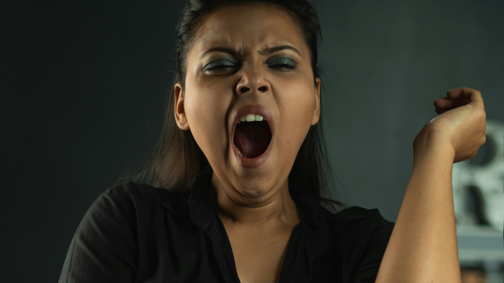 woman in black button up shirt