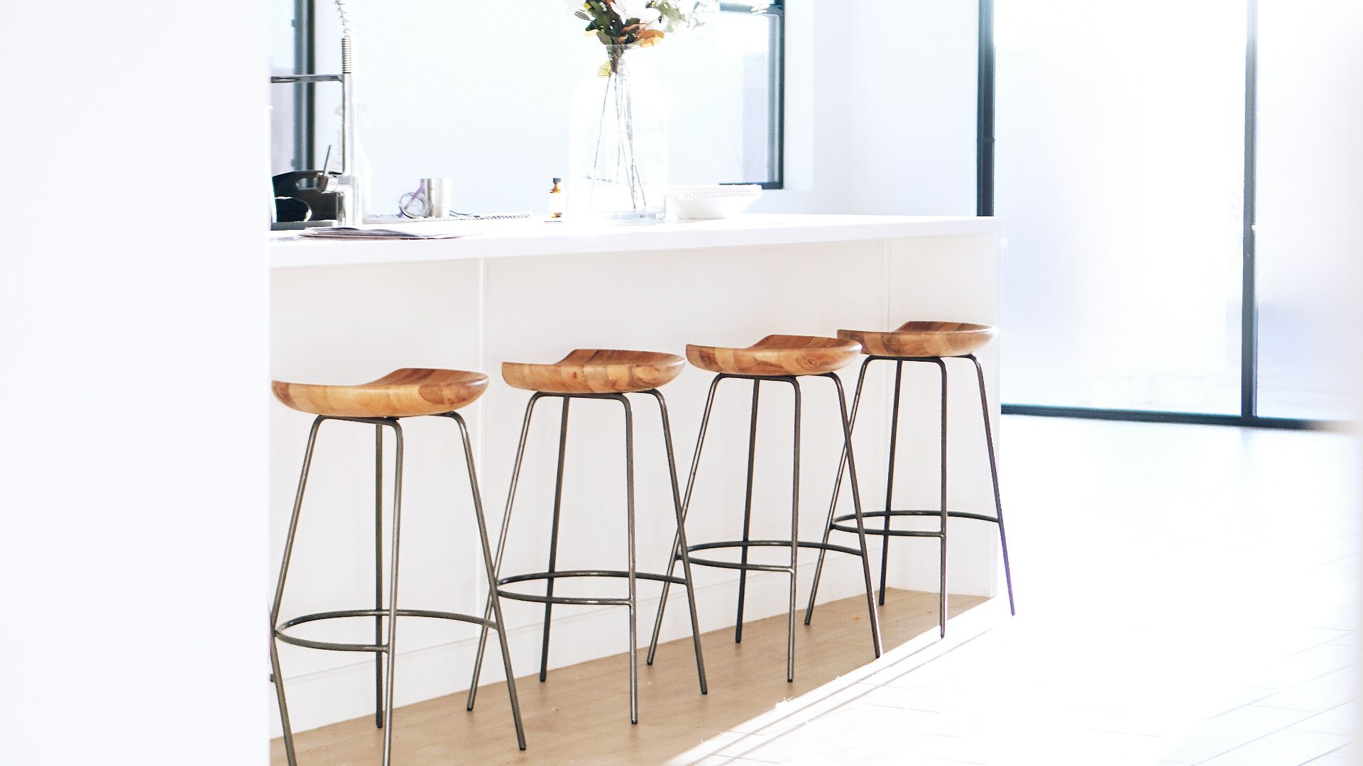 empty brown bar chairs