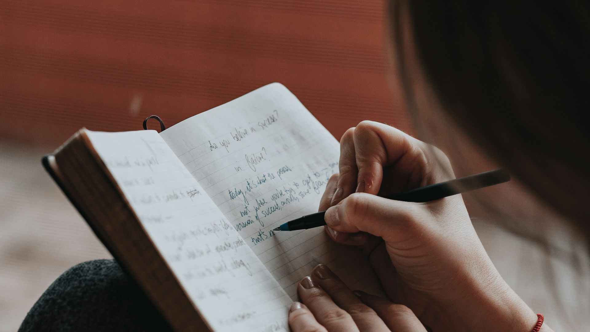 unknown person writing