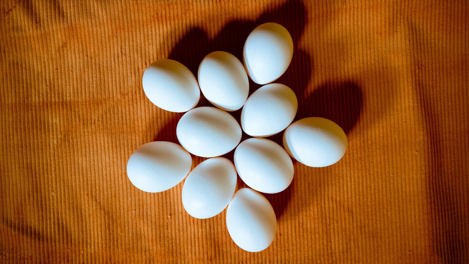 white egg on orange textile