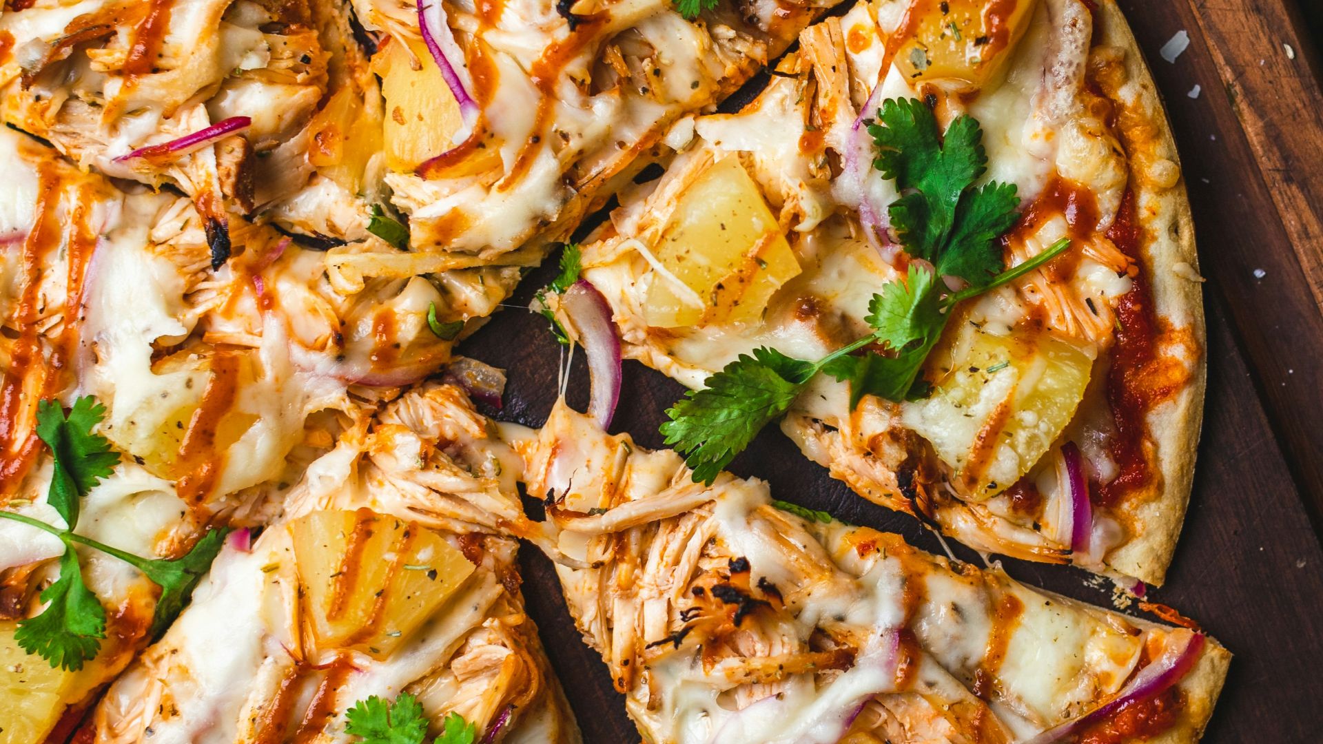 pizza on chopping board