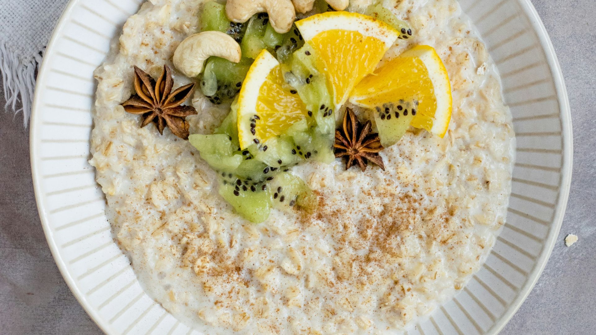 sliced fruit and kiwi on plate