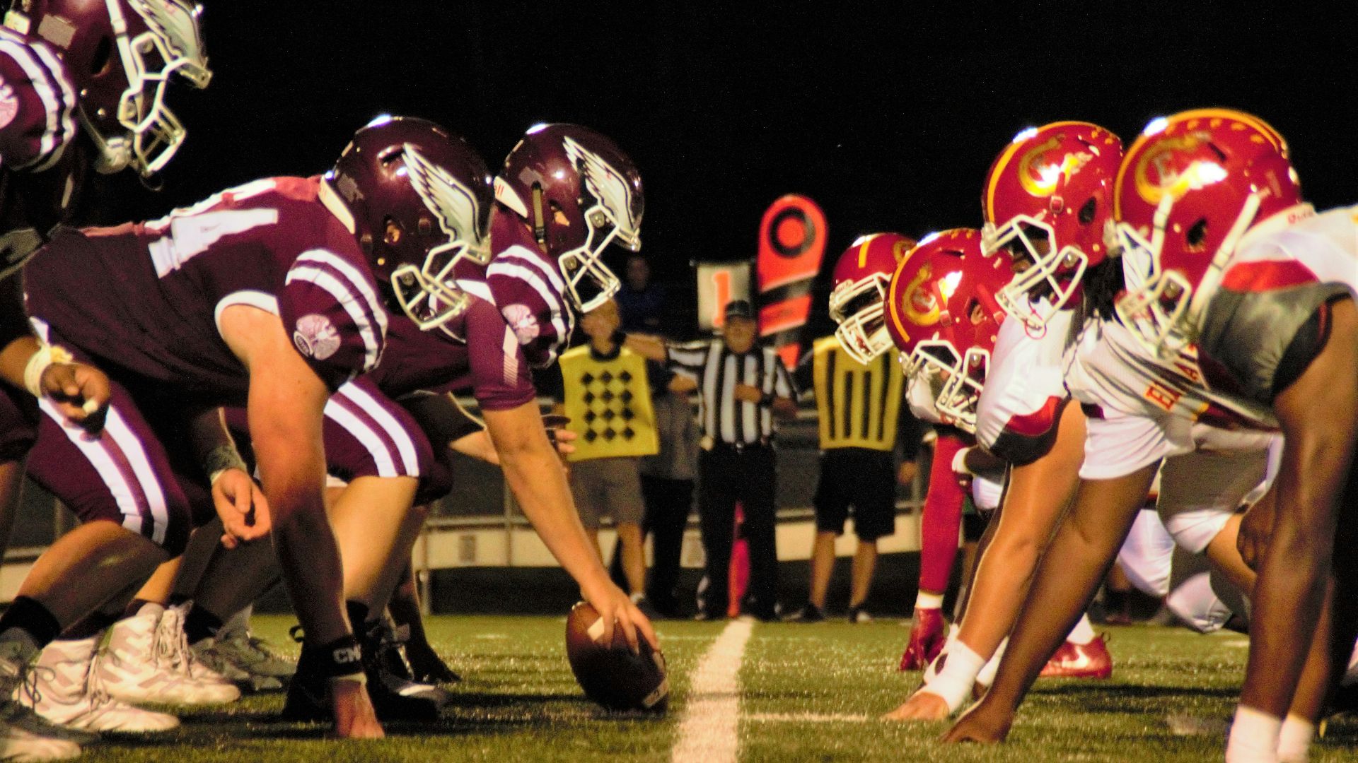 closeup photo of football players