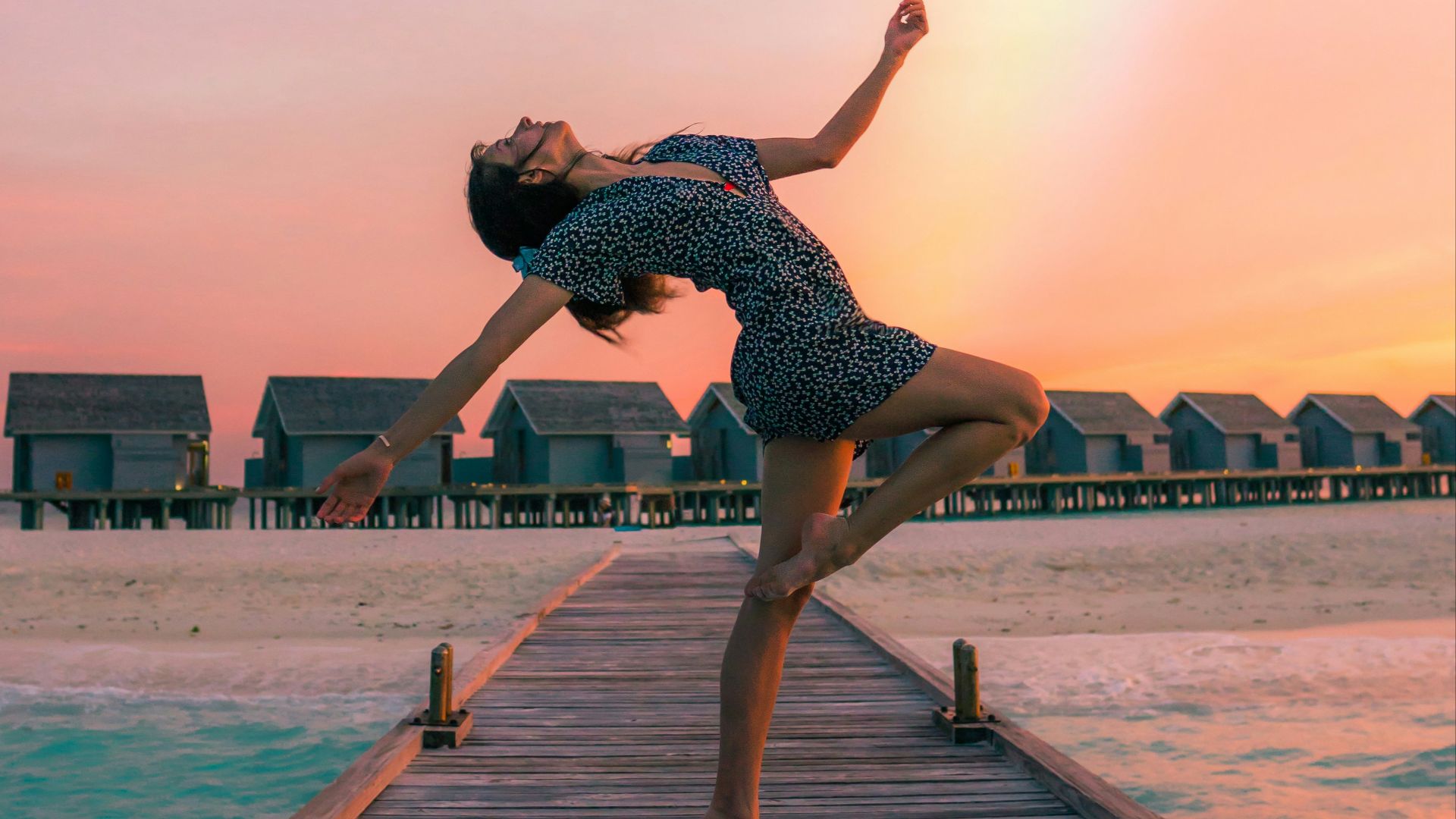 woman standing on dock
