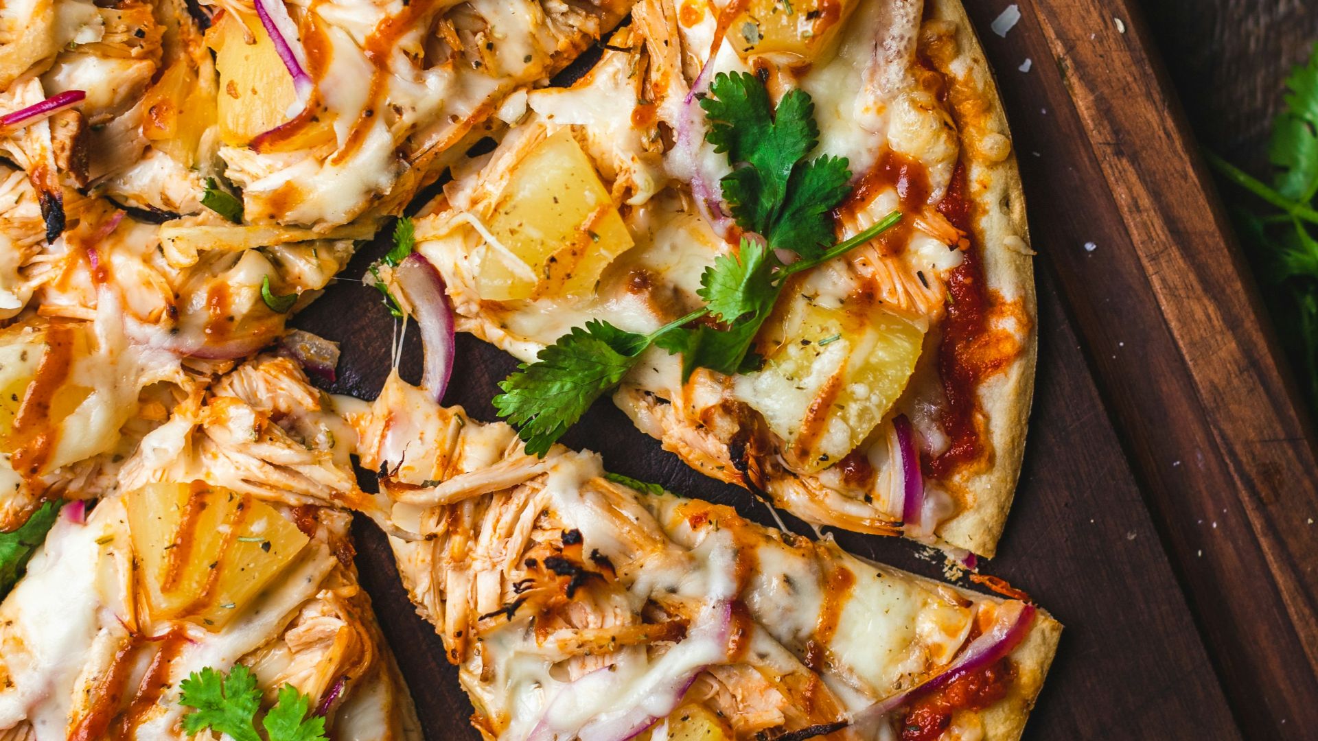 pizza on chopping board