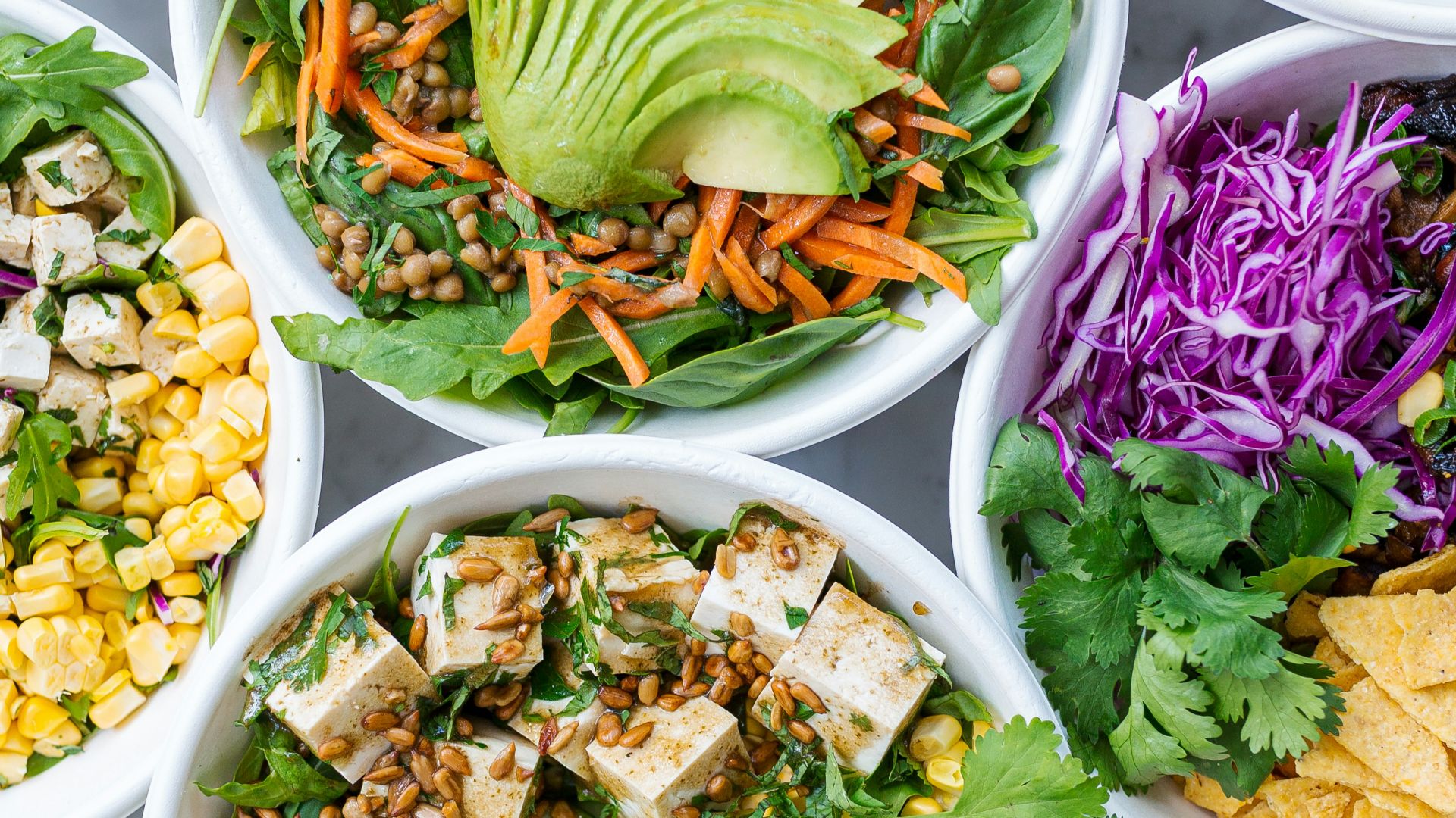 green and purple vegetable salad