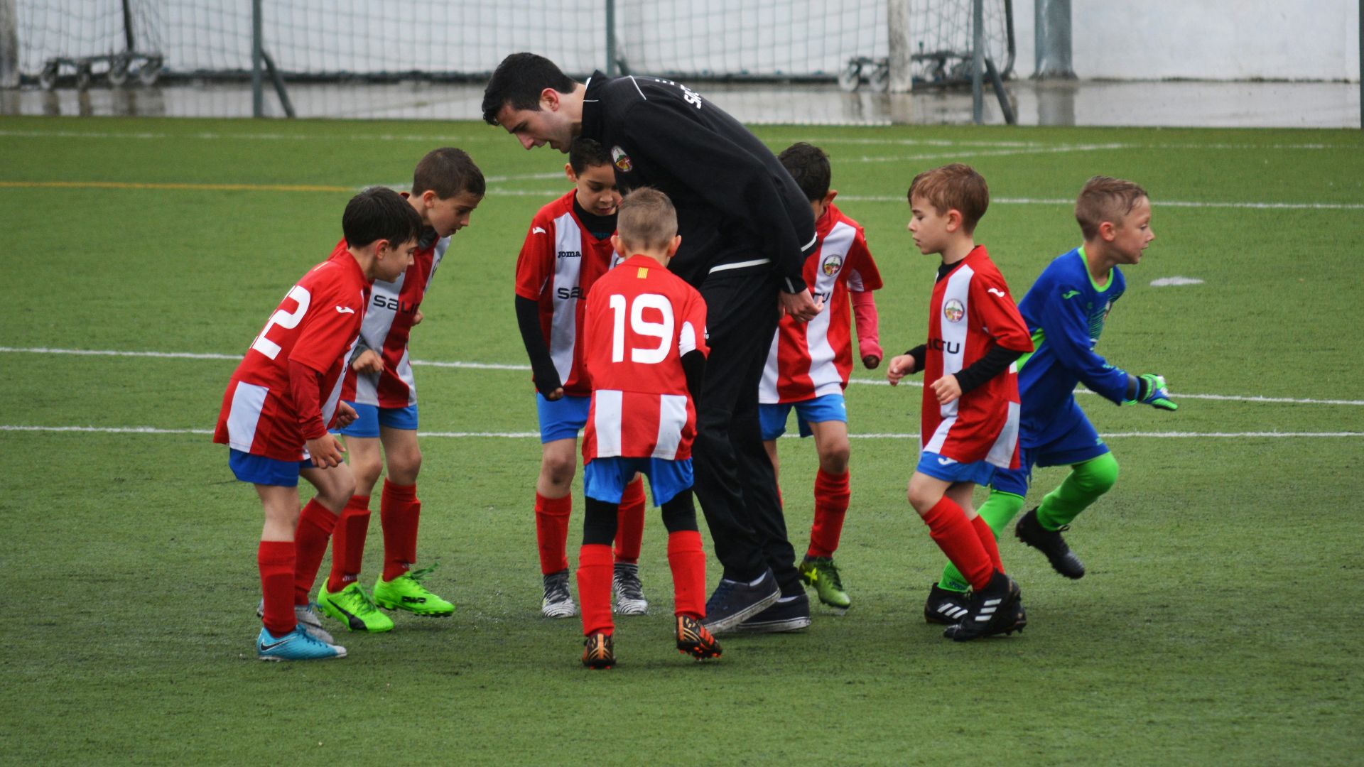 children playing soccer