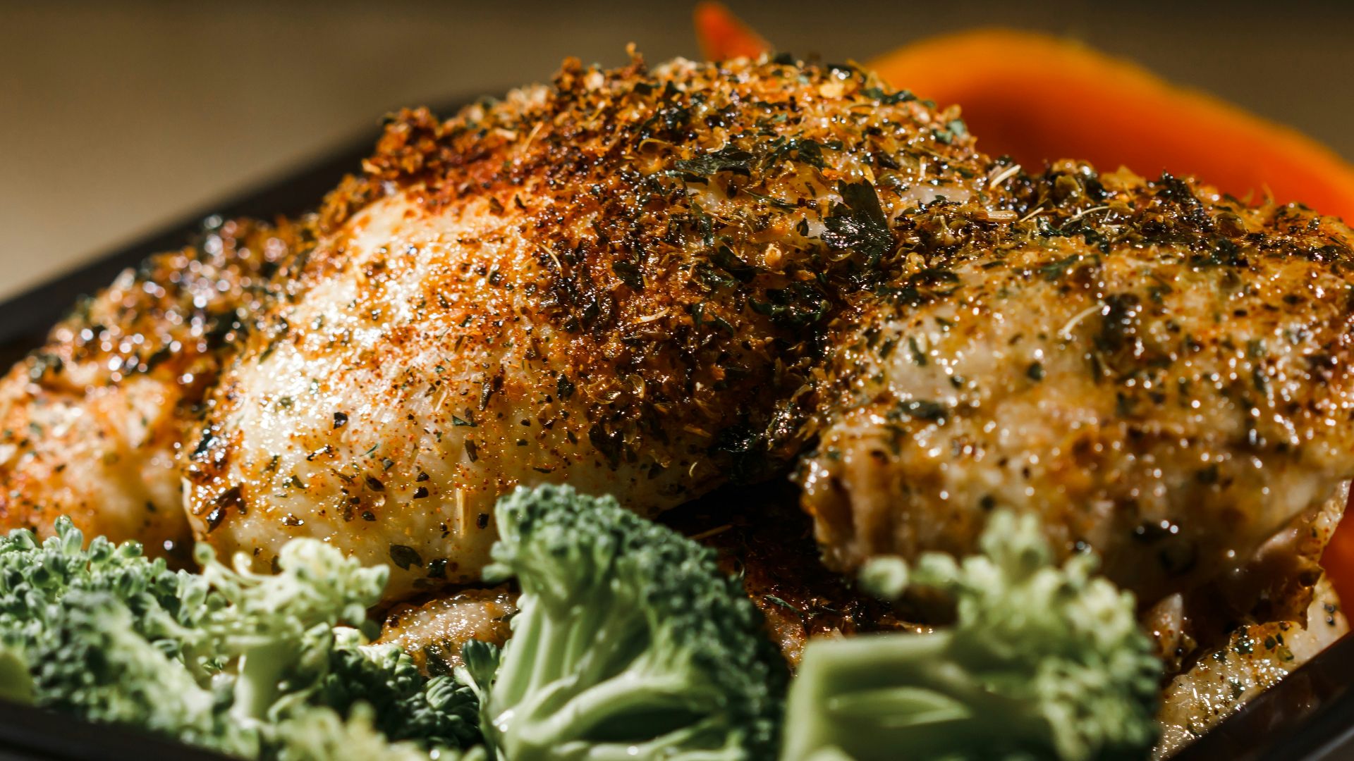 a close up of a plate of food with broccoli