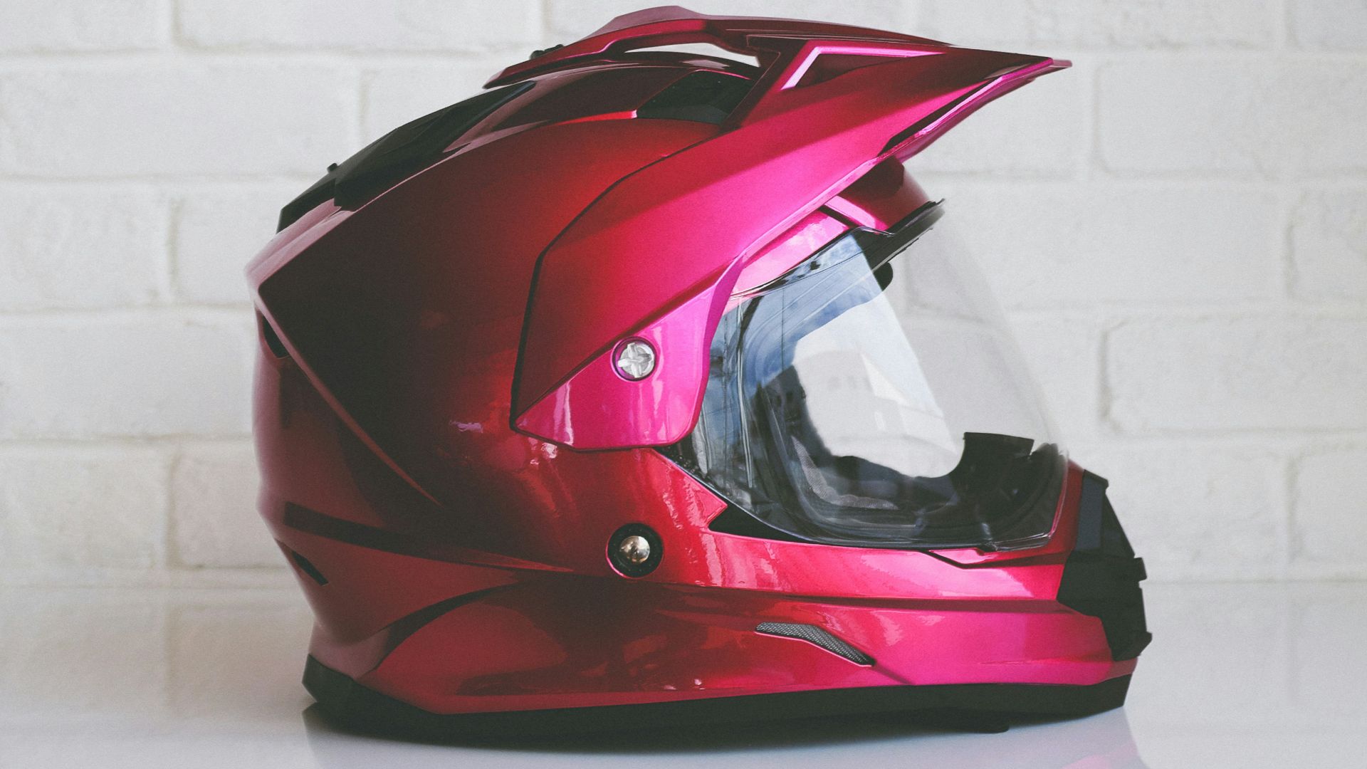 red full-face helmet