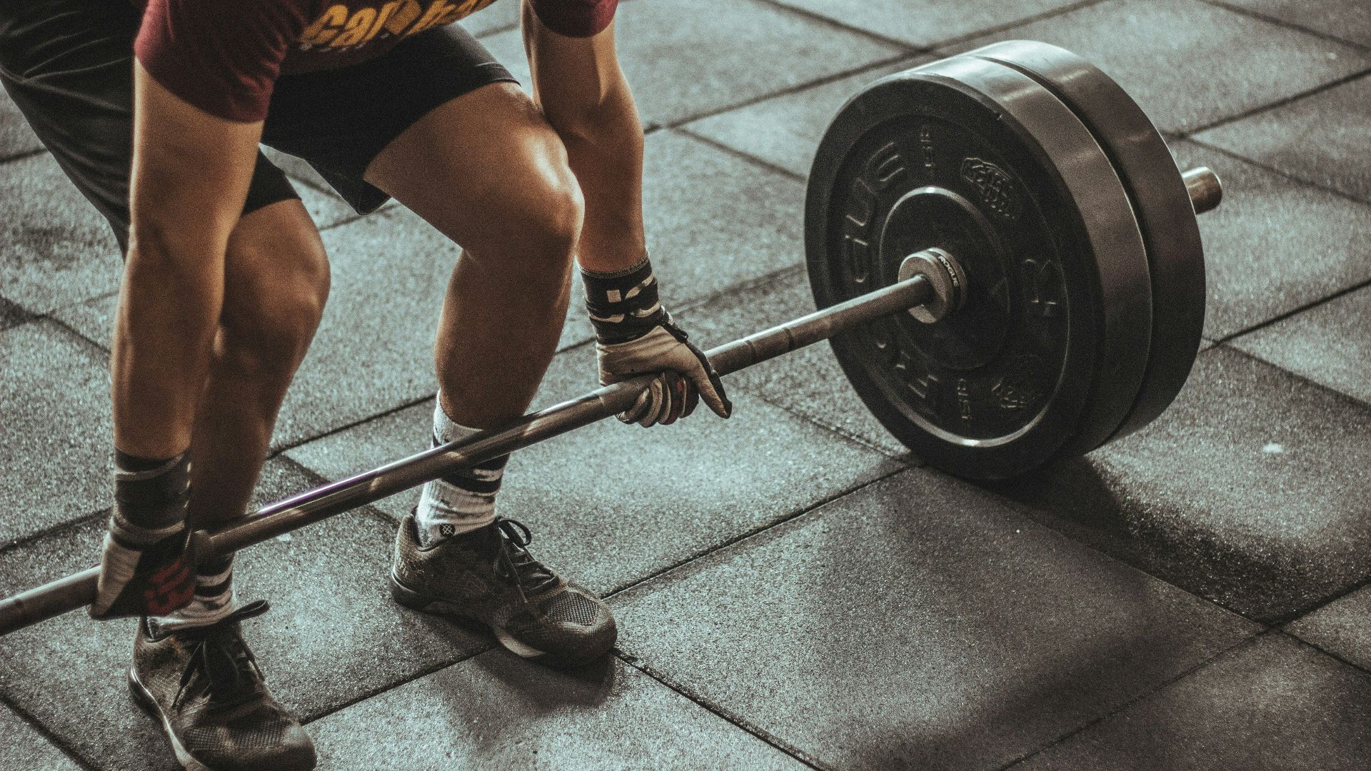 person weightlifting painting