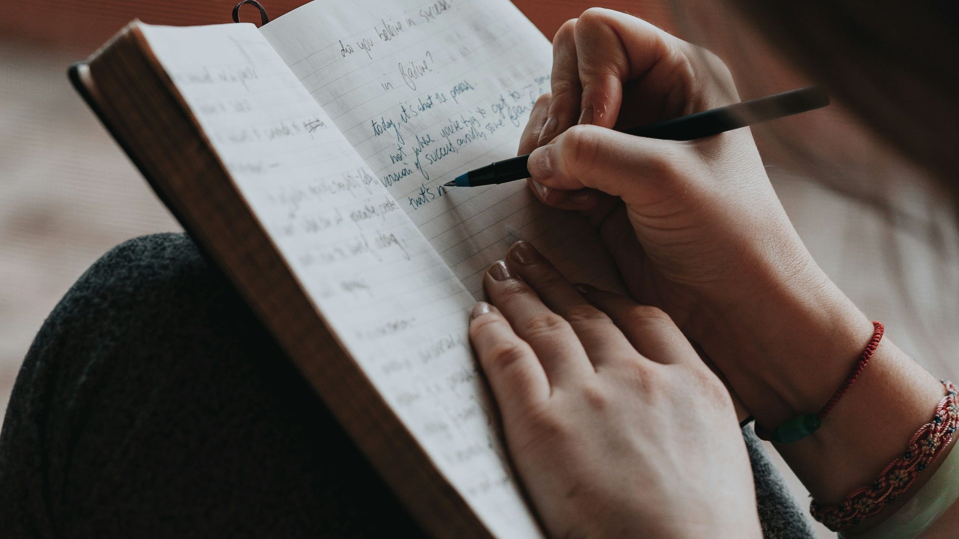 unknown person writing