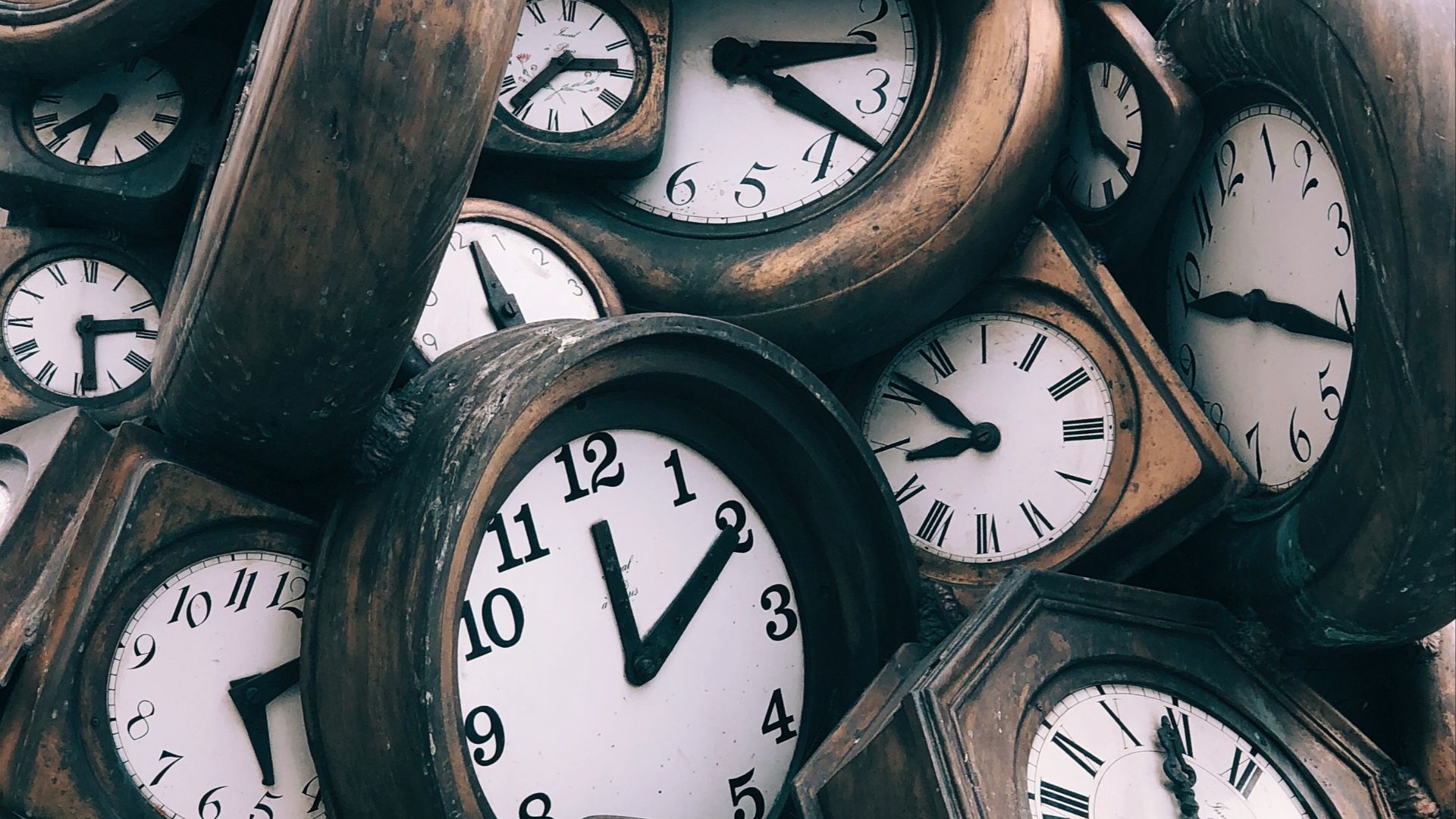 brown-and-white clocks