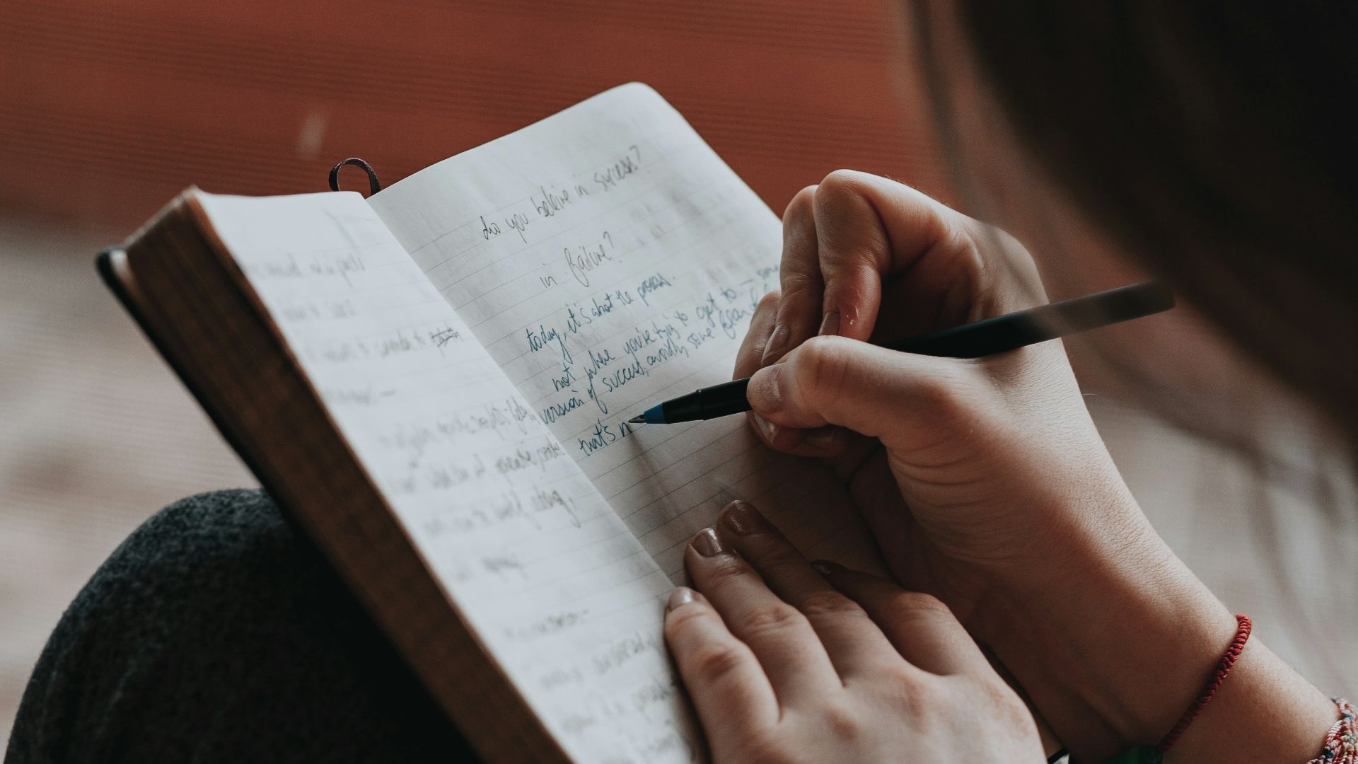 unknown person writing