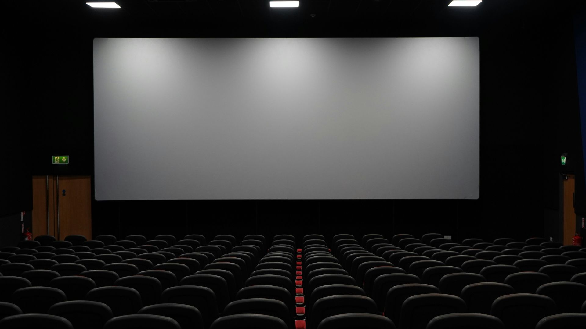 red and black theater chairs