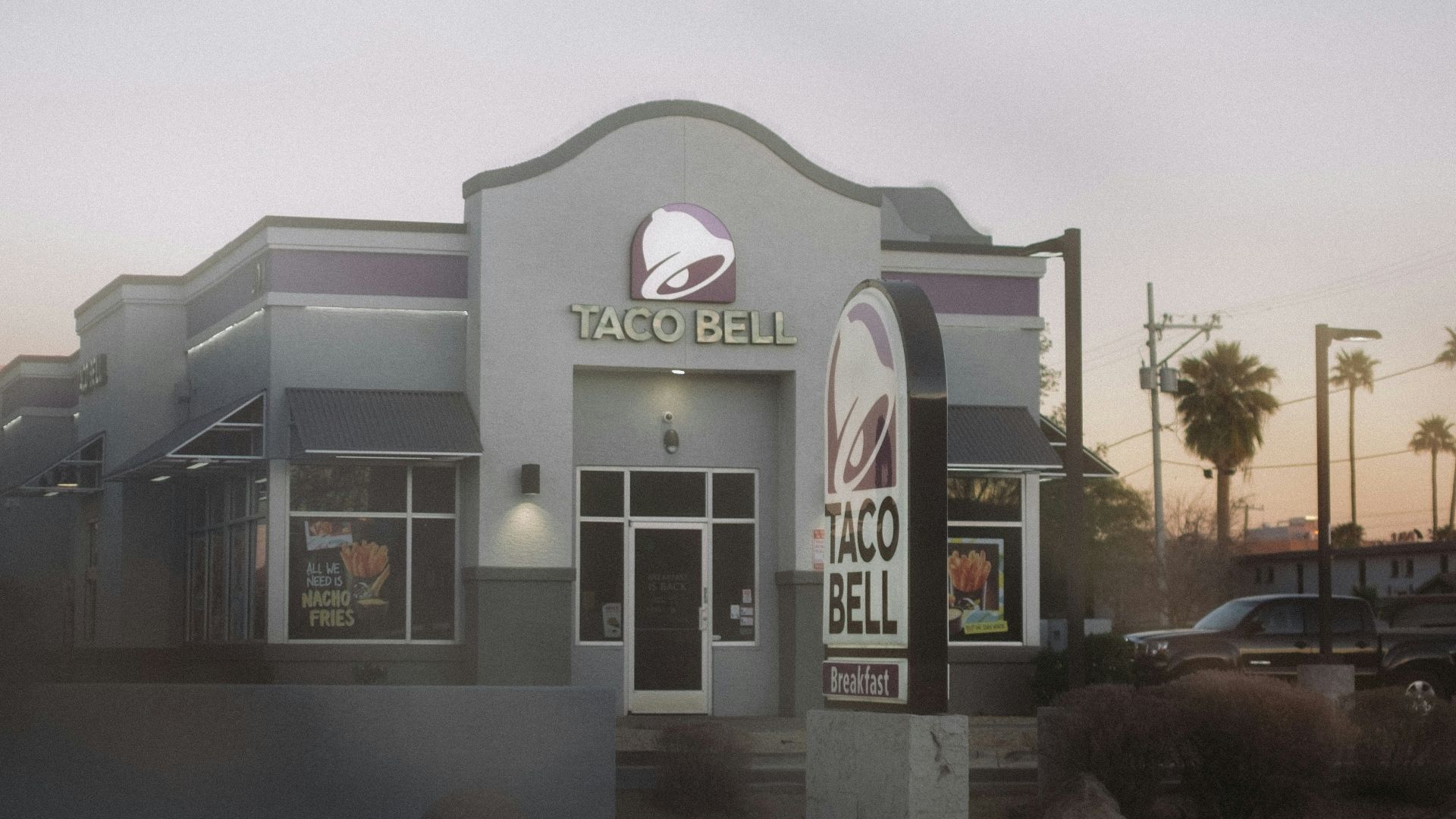 a building with a sign on the front of it