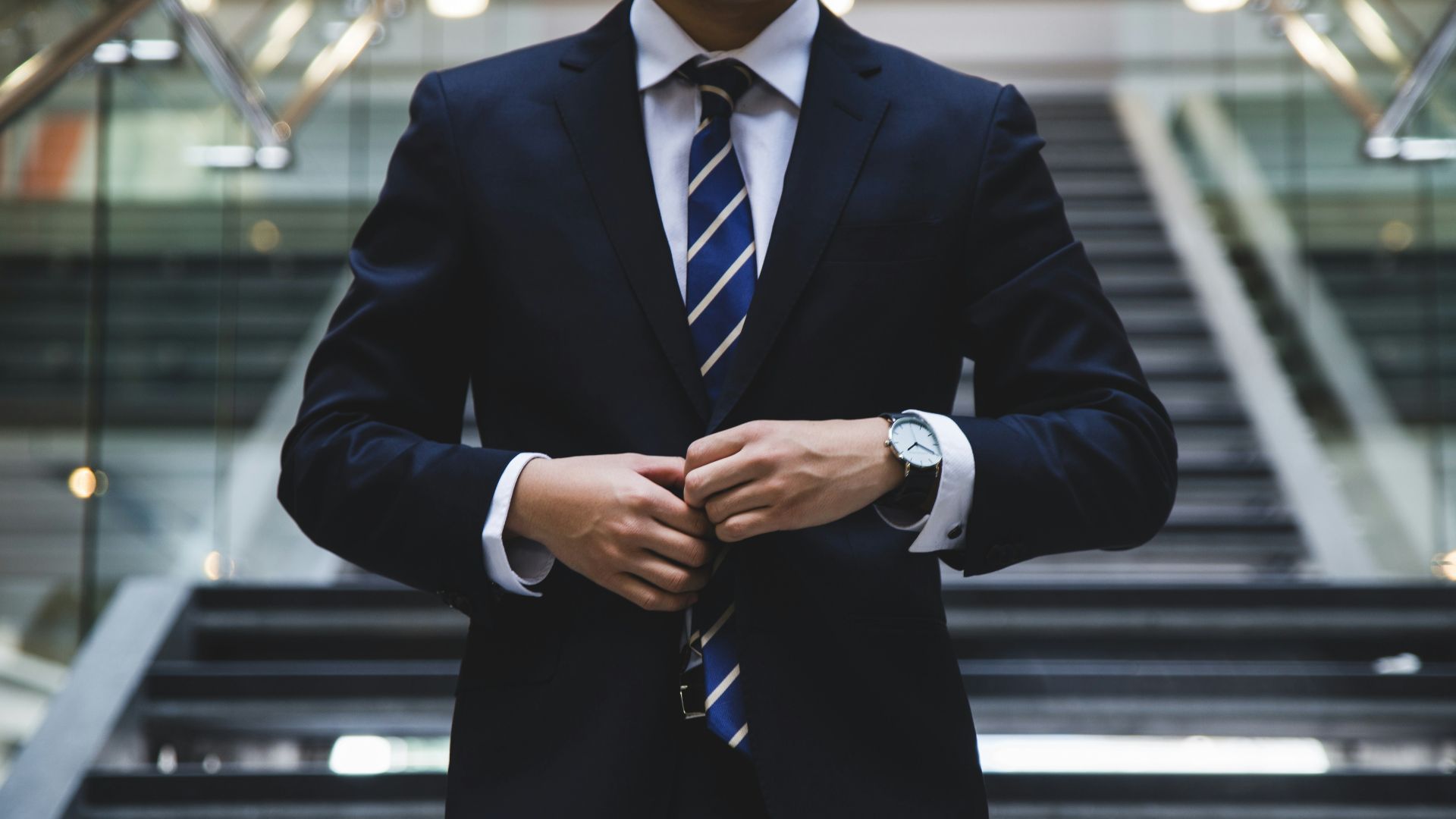person standing near the stairs