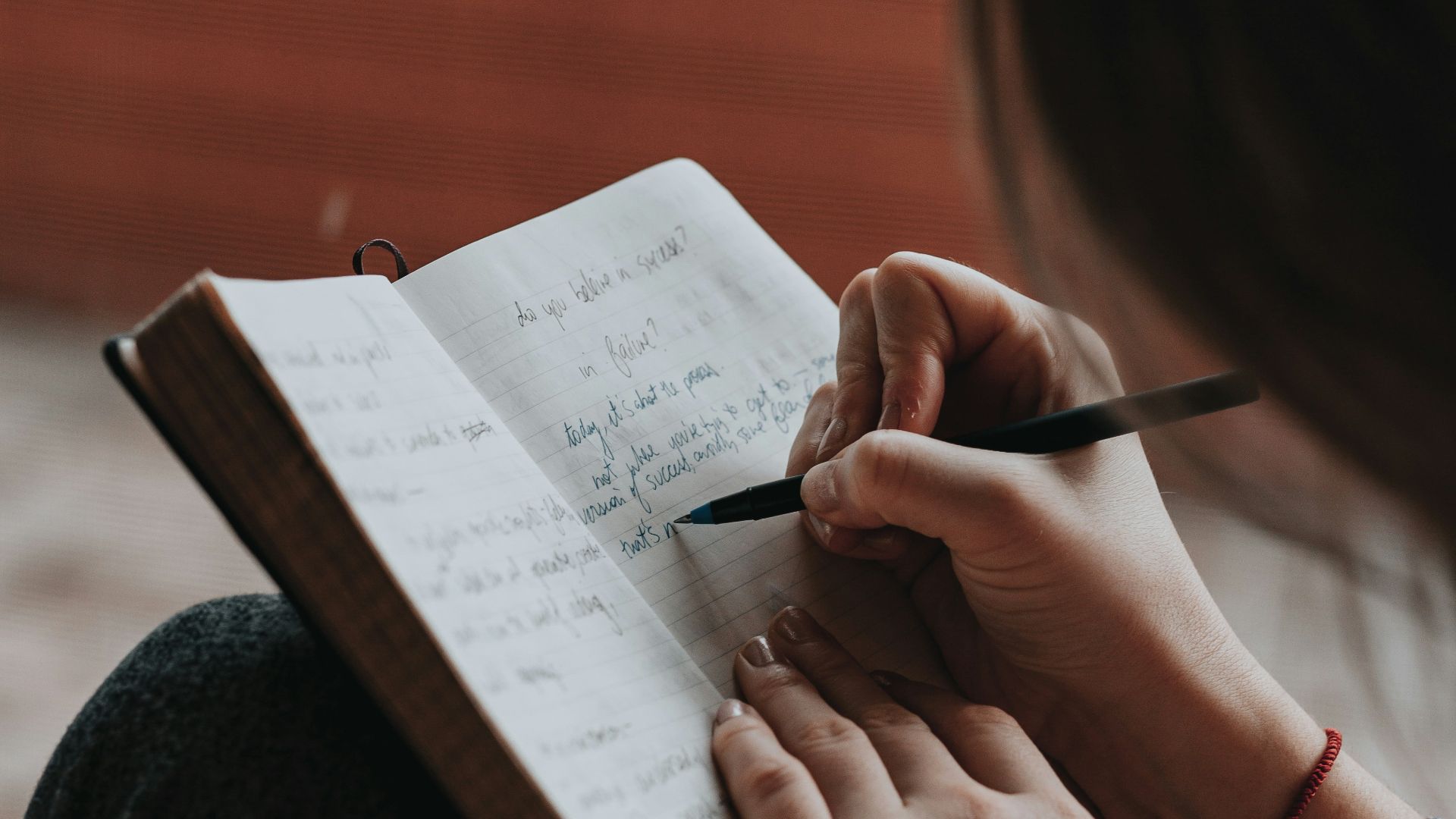 unknown person writing