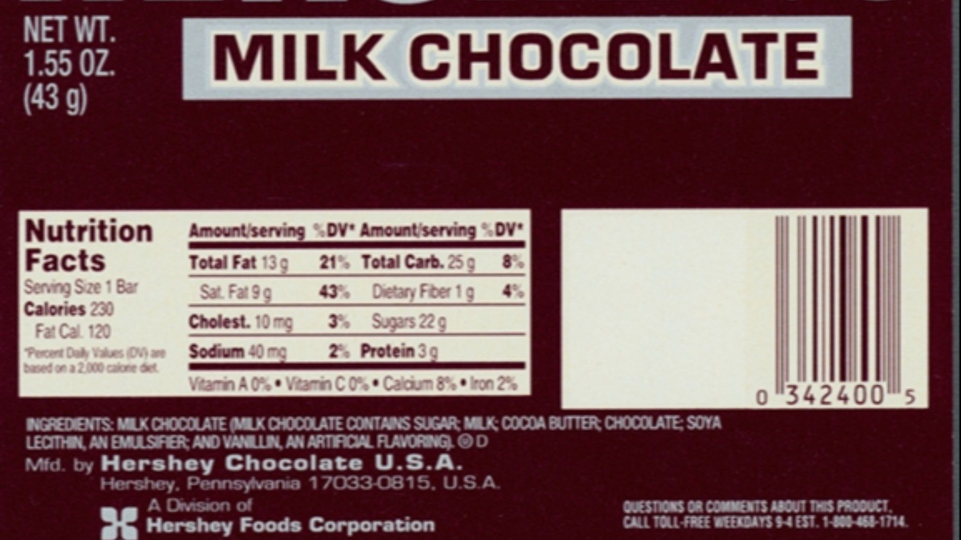 File:Hershey's Milk Chocolate wrapper (1989-2001).png