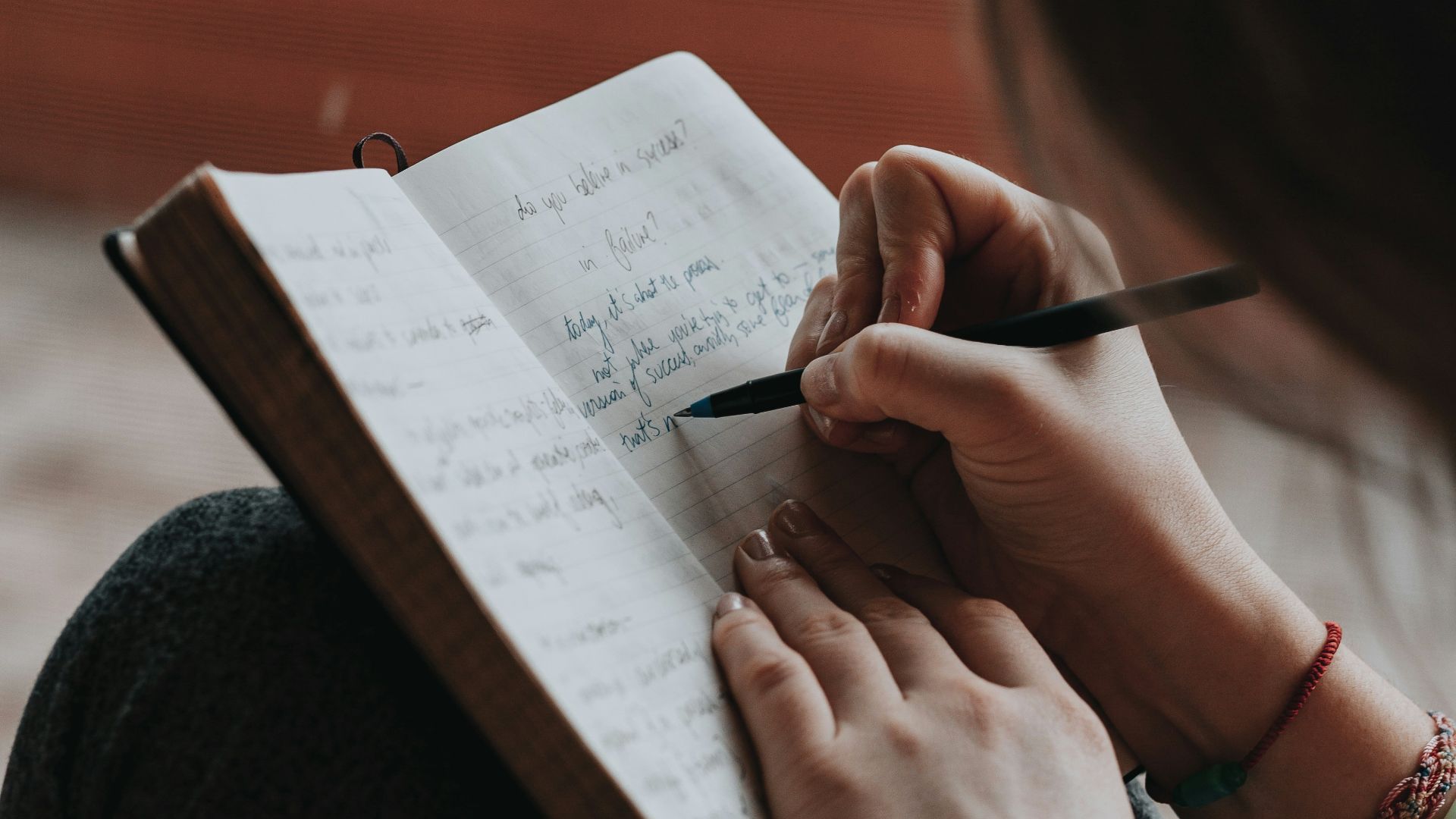 unknown person writing