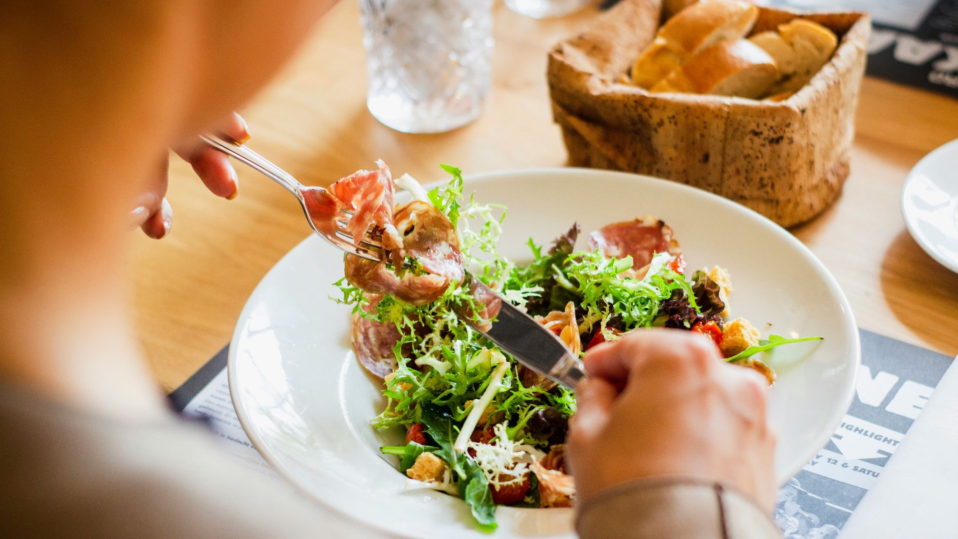 person eating food