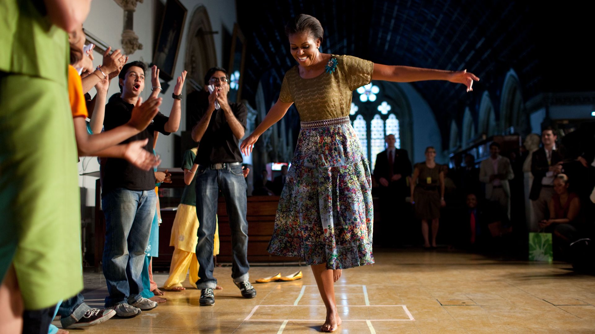 File:Michelle Obama plays hopscotch.jpg