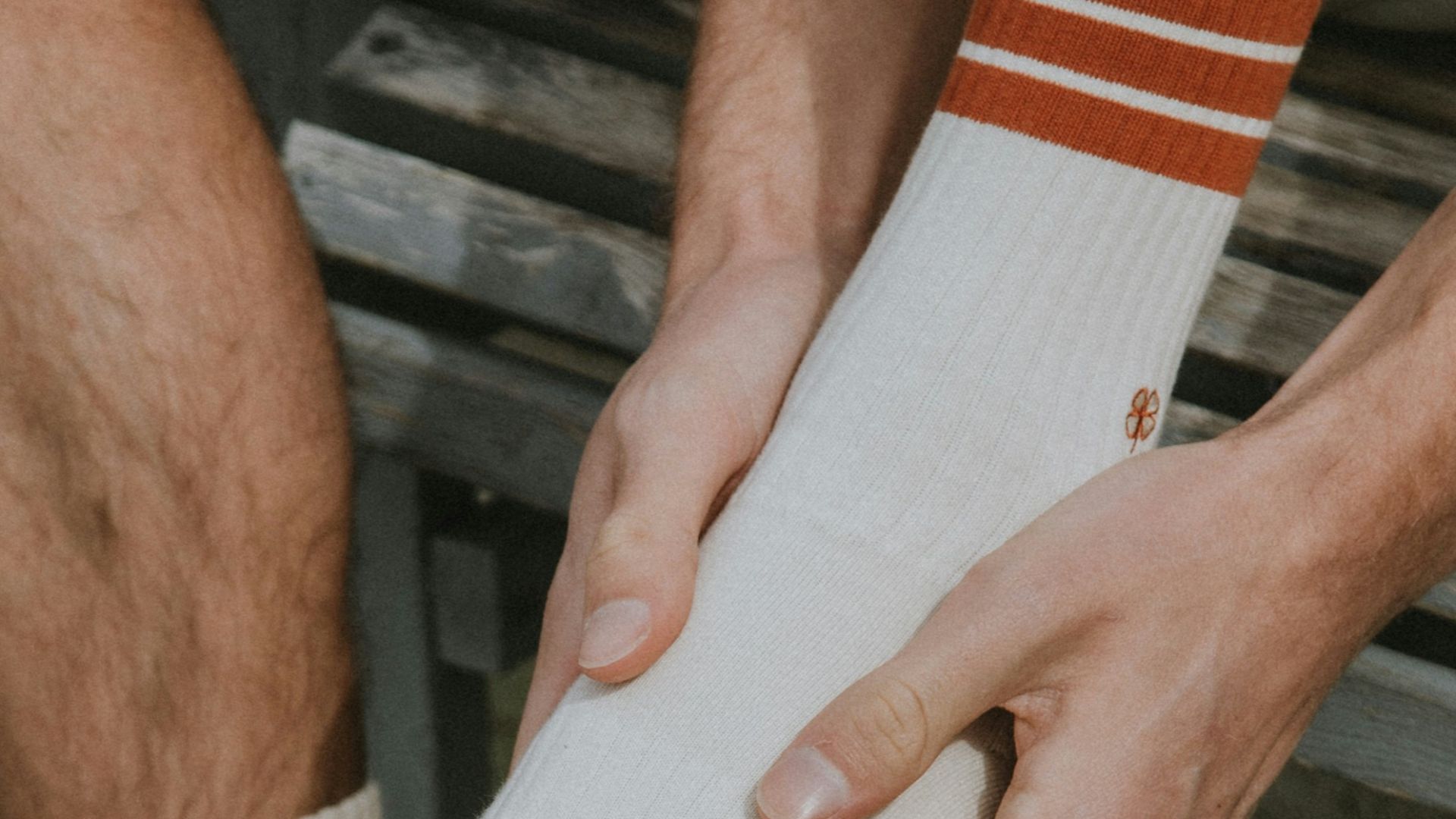 person wearing white nike socks