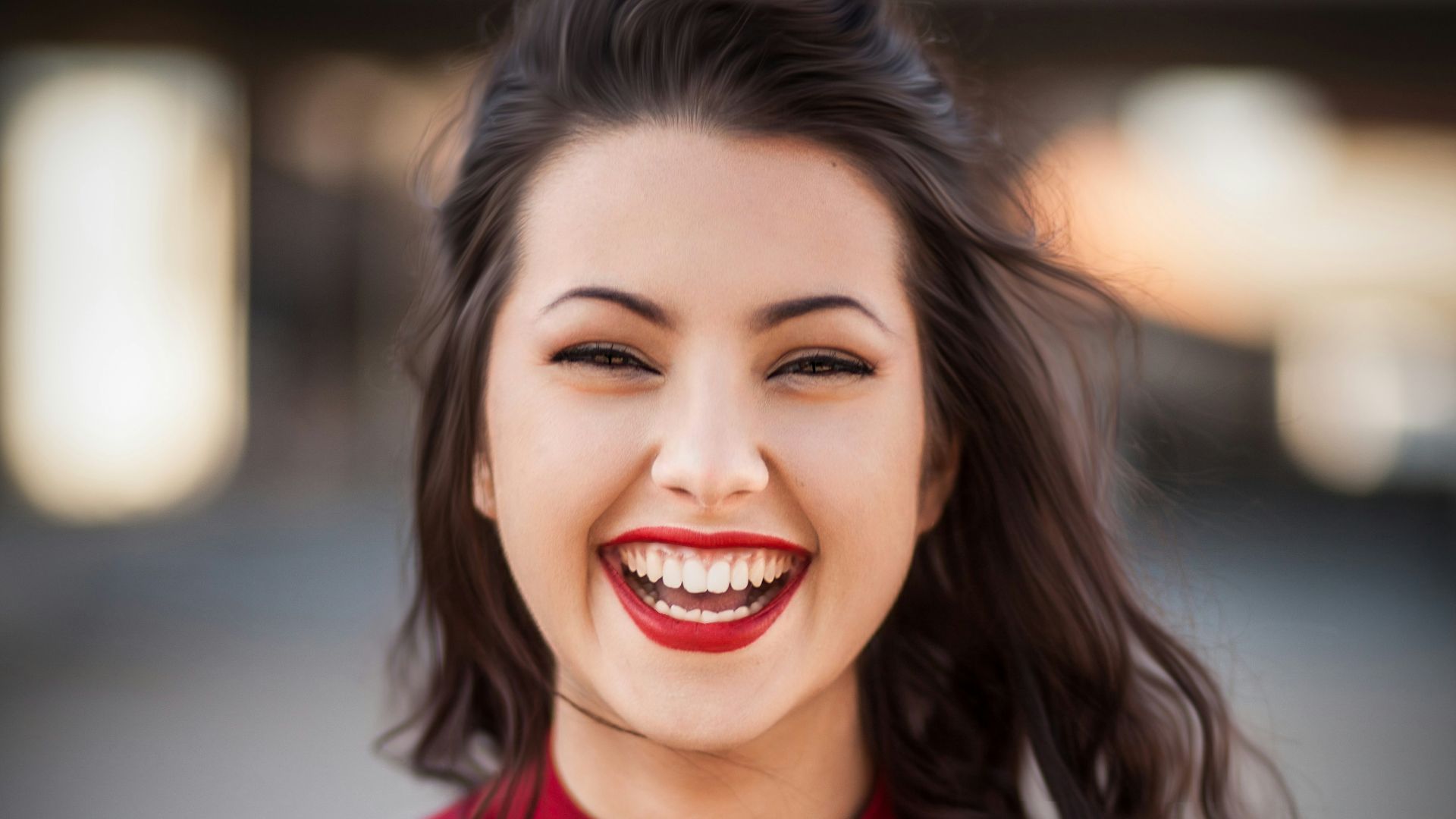 closeup photography of woman smiling