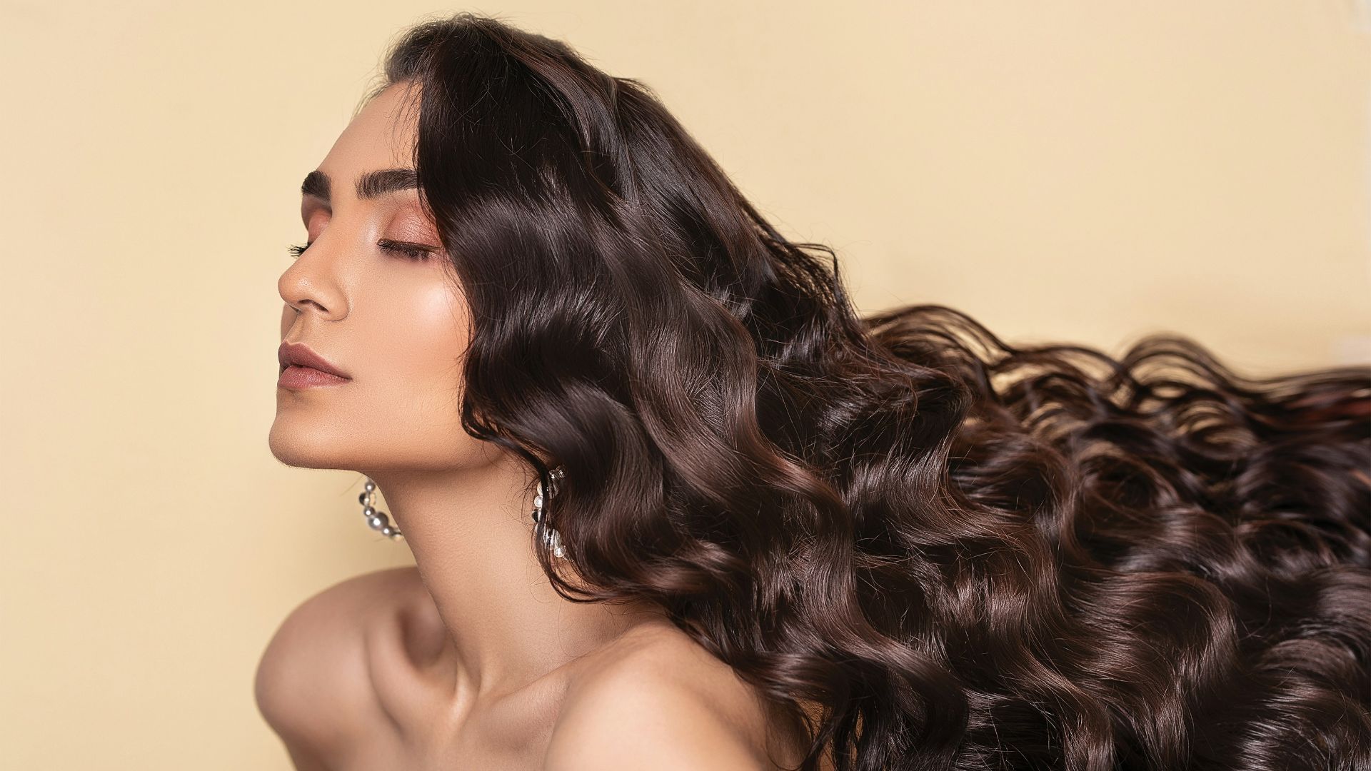 topless woman with eyes closed