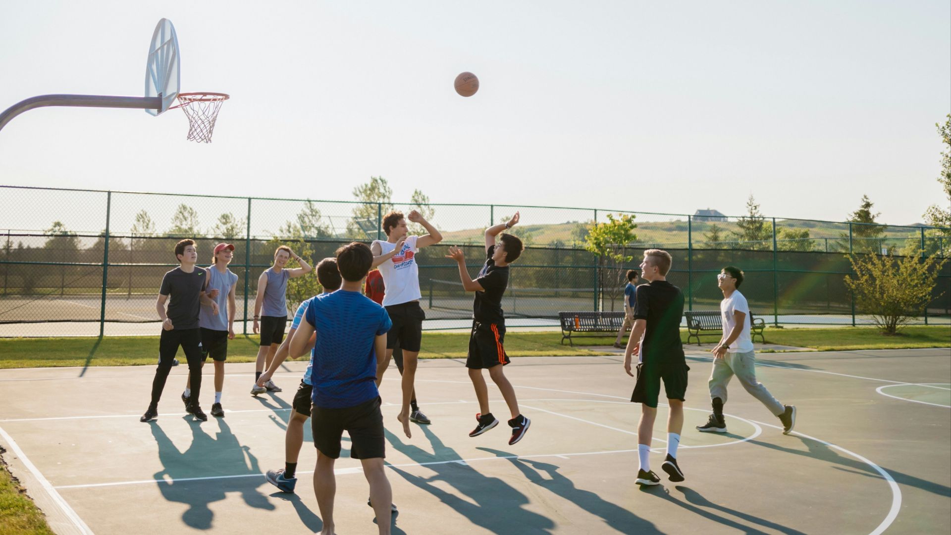 people playing basketball