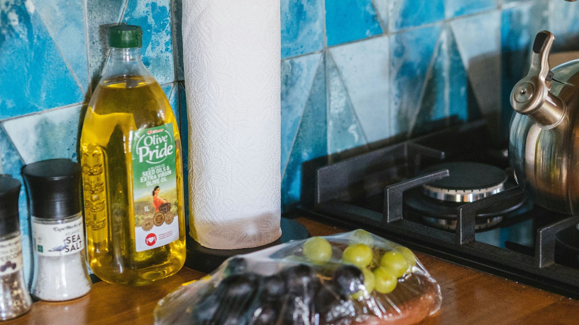 stainless steel kettle on stove