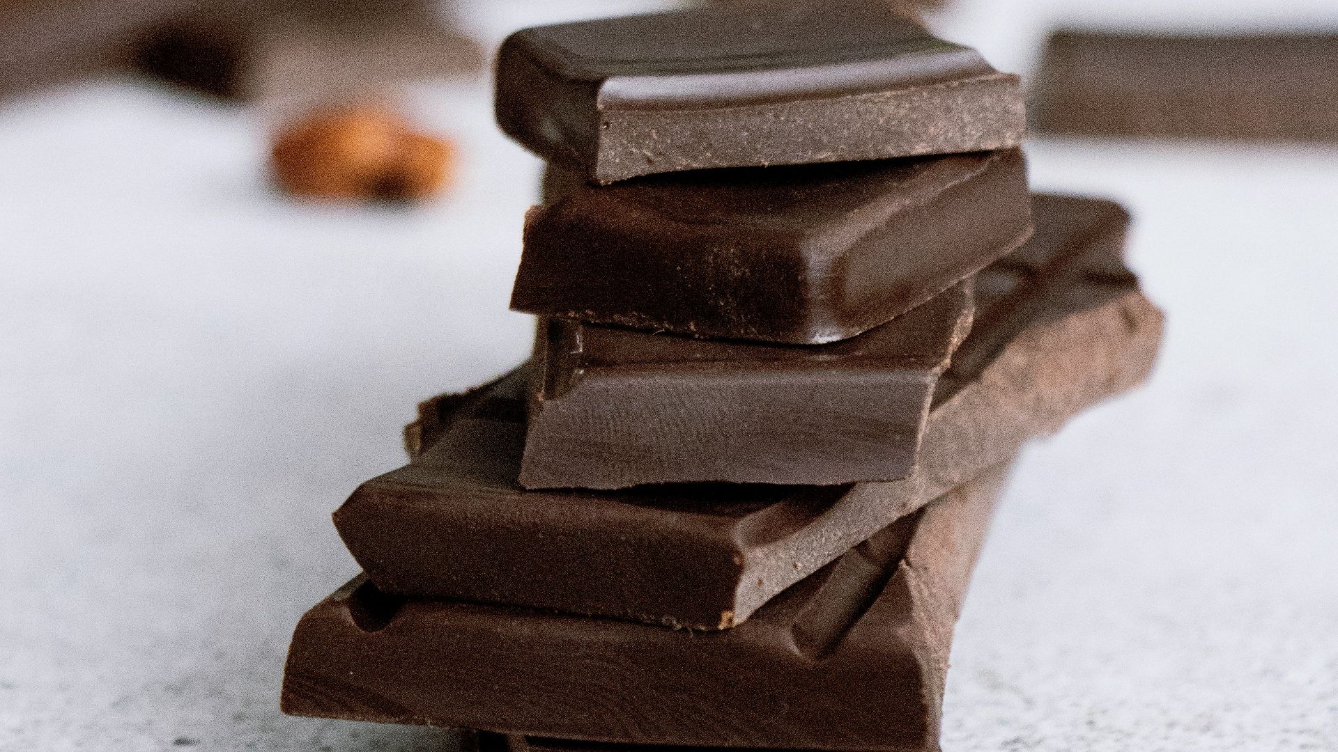 brown chocolate bars on white surface