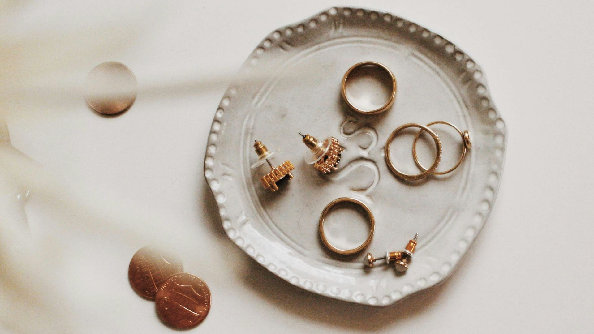 gold-colored jewelries