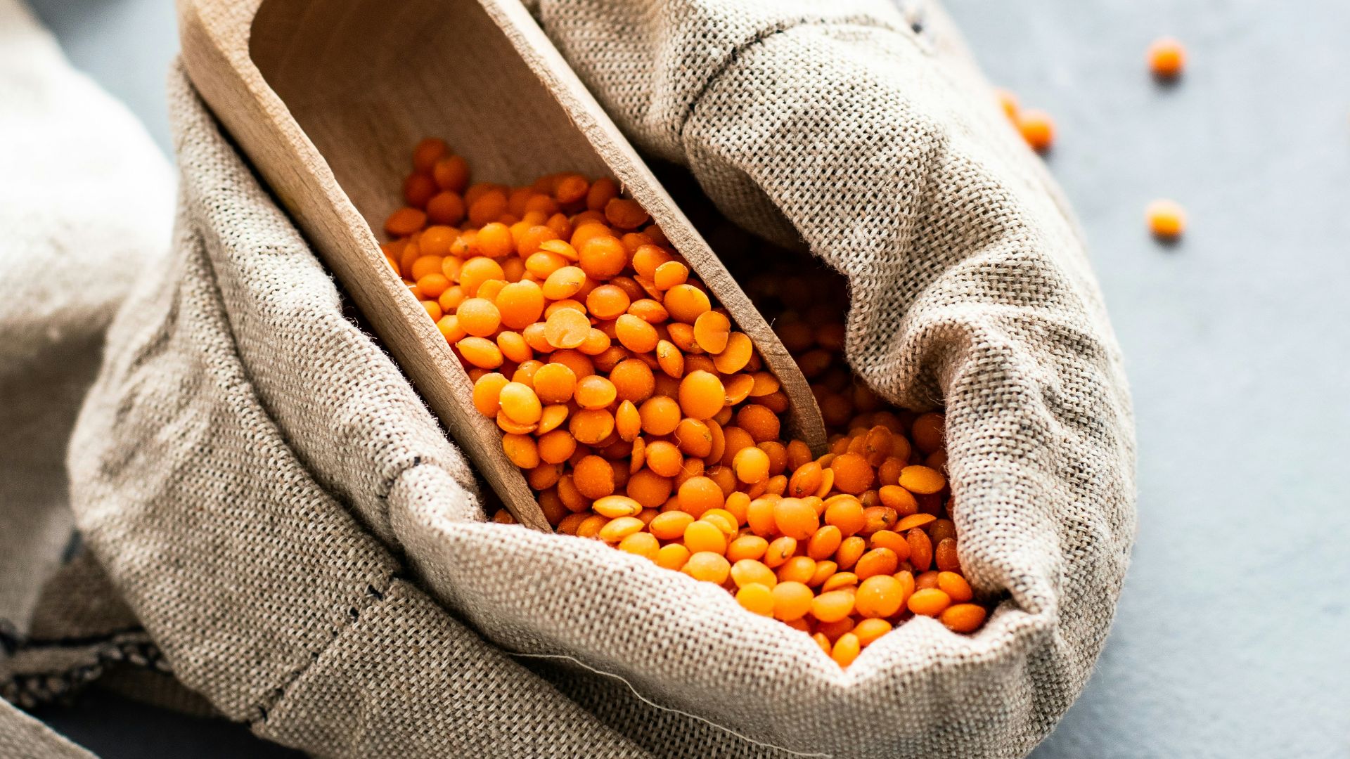 orange beans in sack