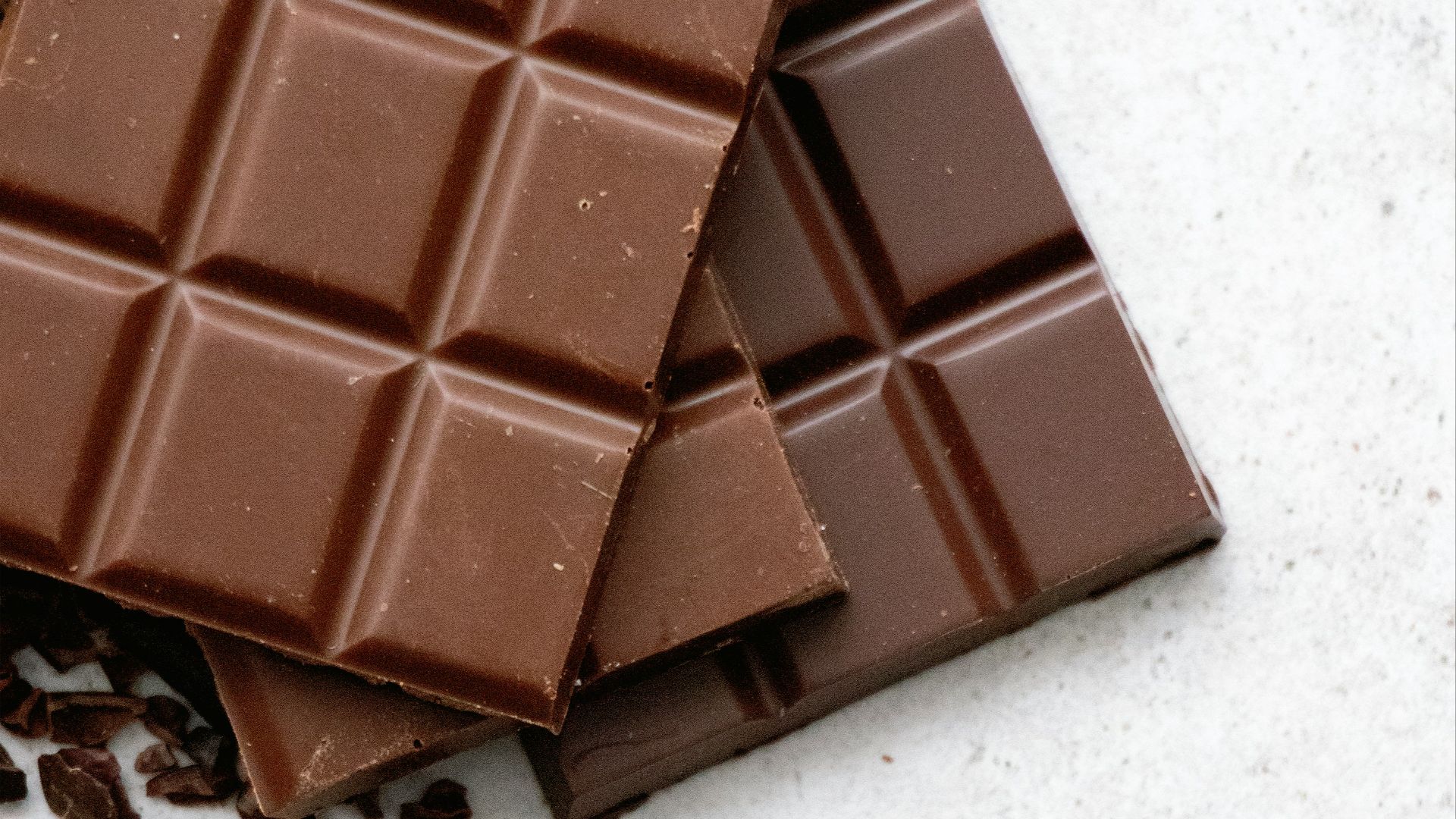 chocolate bar on white table